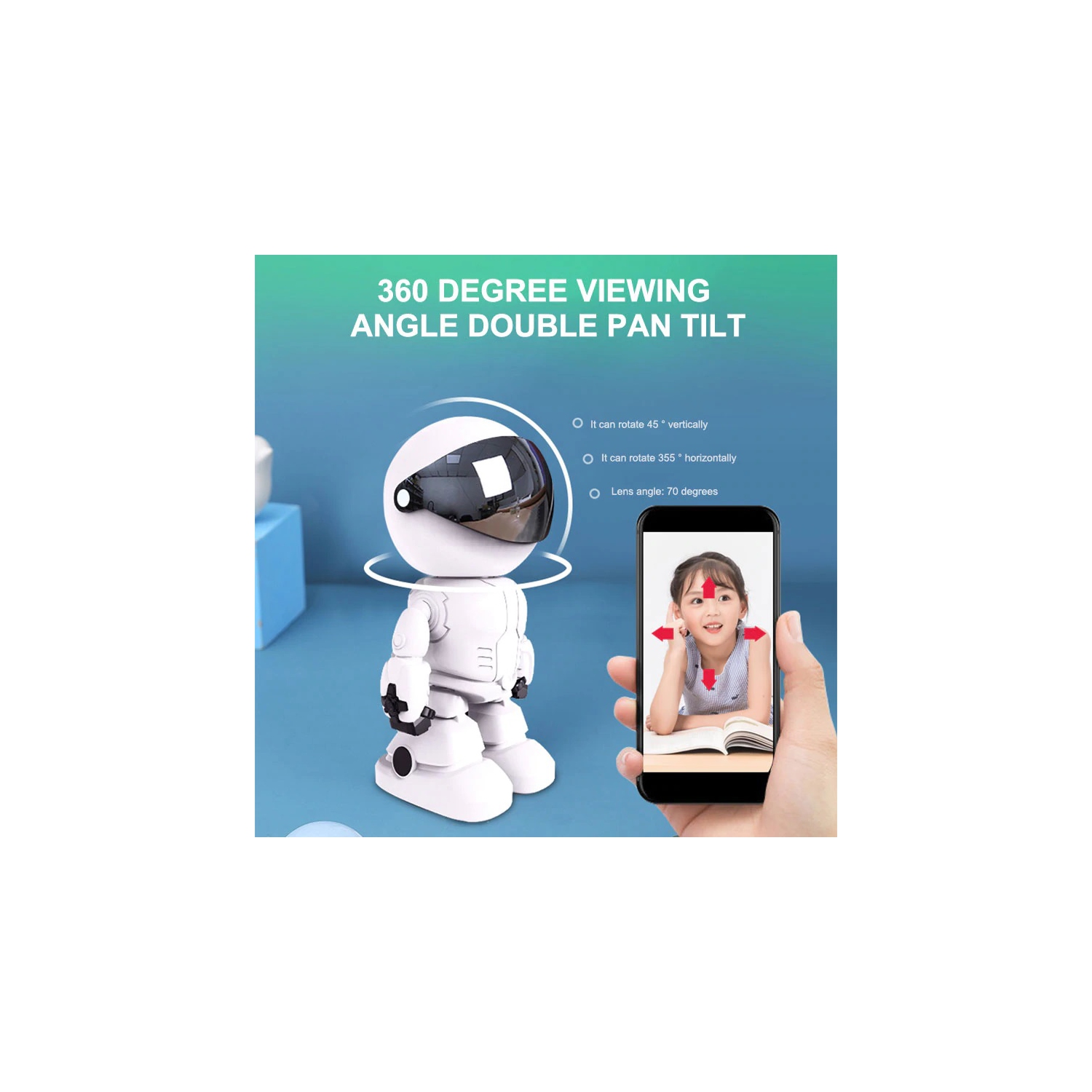 Caméra IP de surveillance résidentielle robot caméra de suivi intelligent Wi-Fi sans fil interphone surveillance vidéo 1080p nuage/stockage de cartes