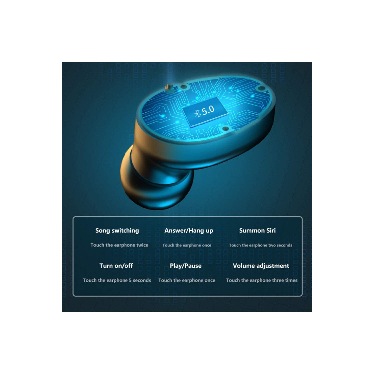 Wireless Earbuds, Bluetooth 5.0 Earphones Earbuds TWS Sport Headset Noise Cancel LED Display Waterproof, Suitable for iPhone Android Sports