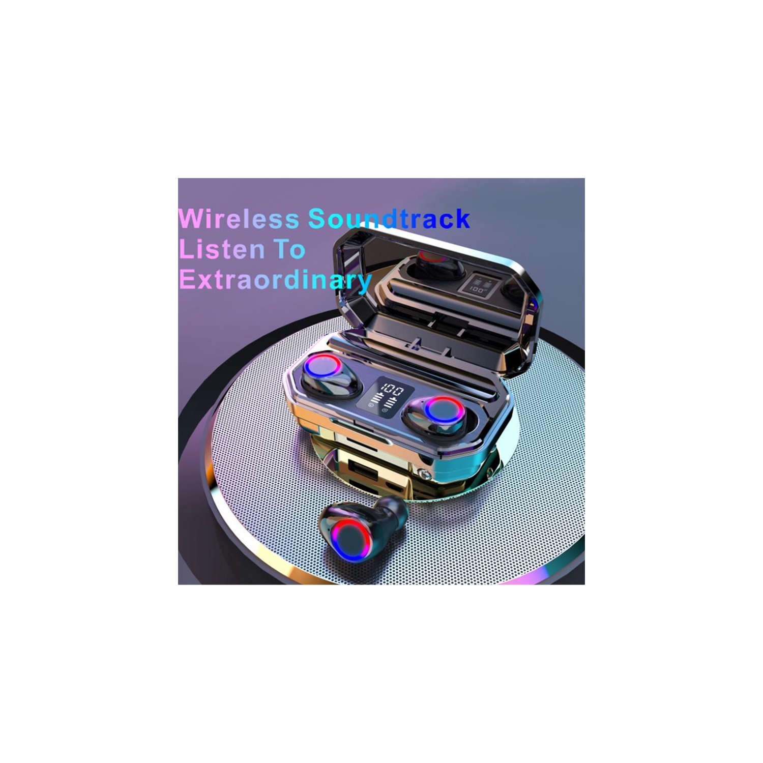 Wireless Earbuds, Bluetooth 5.0 Earphones Earbuds TWS Sport Headset Noise Cancel LED Display Waterproof, Suitable for iPhone Android Sports