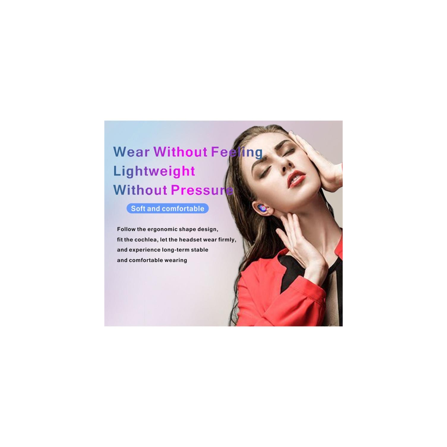 Wireless Earbuds, Bluetooth 5.0 Earphones Earbuds TWS Sport Headset Noise Cancel LED Display Waterproof, Suitable for iPhone Android Sports