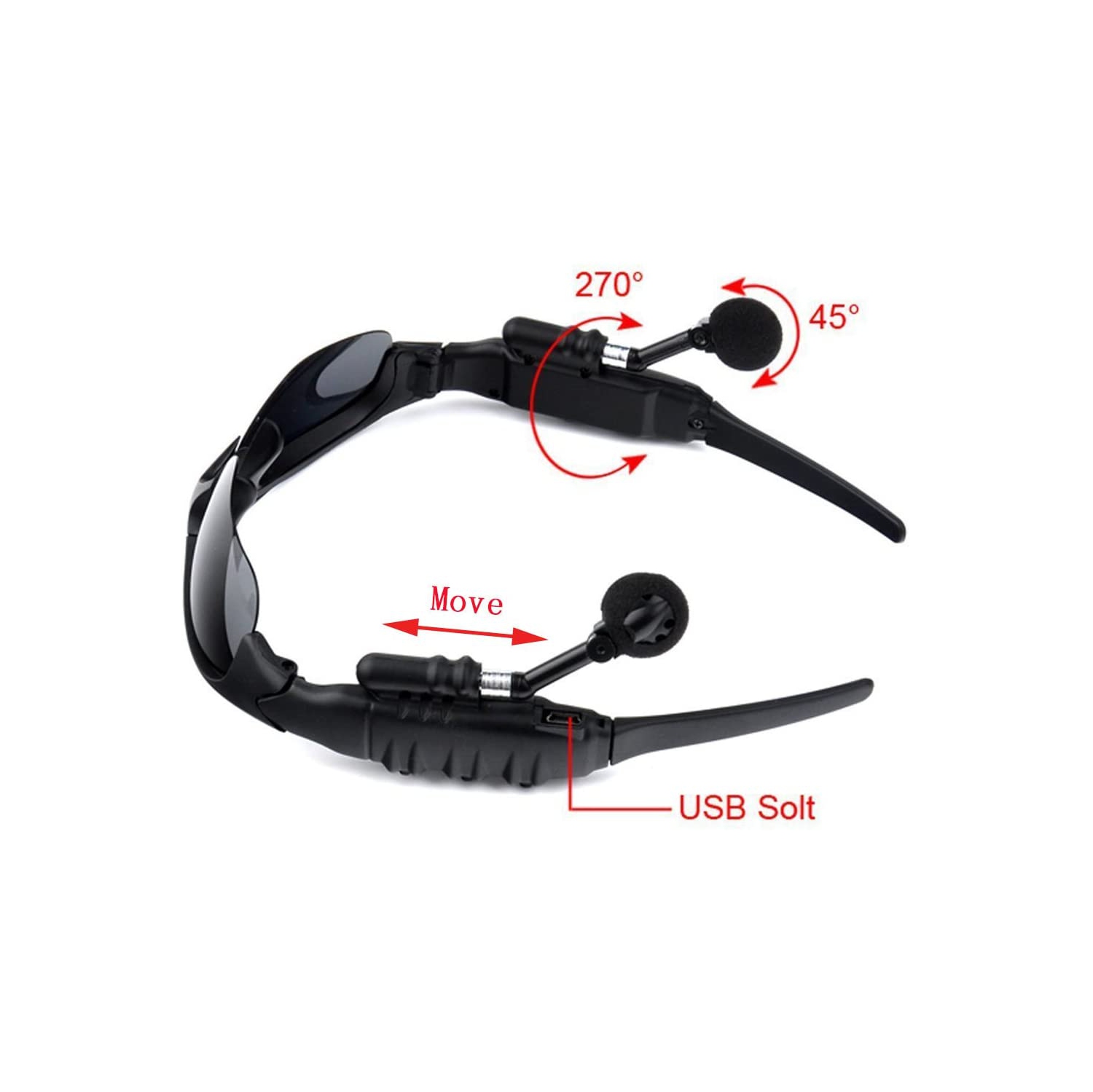 Wireless Bluetooth Headphones Sunglasses Anti-ray Stereo Music Bluetooth Headphones Support Both Headset and Hands-Free