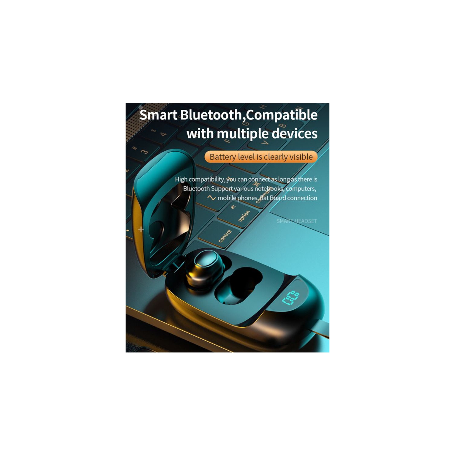 Wireless Earbuds with Immersive Sound True 5.0 Bluetooth in-Ear Headphones - Includes 2000mAh Charging Case - Stereo Calls IPX7 Sweatproof Deep Bass