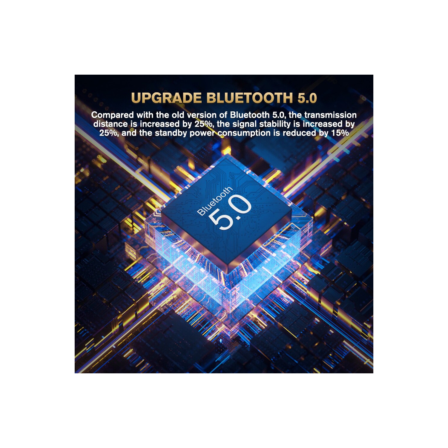 Wireless Earbuds with Immersive Sound True 5.0 Bluetooth in-Ear Headphones - Includes 2000mAh Charging Case - Stereo Calls IPX7 Sweatproof Deep Bass