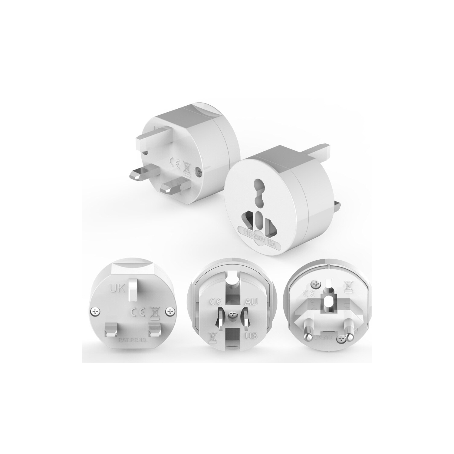 Adaptateur de prise électrique universelle UTA, convertisseur de puissance de voyage, sortie tout-en-un, utilisation mondiale pour US/ UK/ EU/ AU