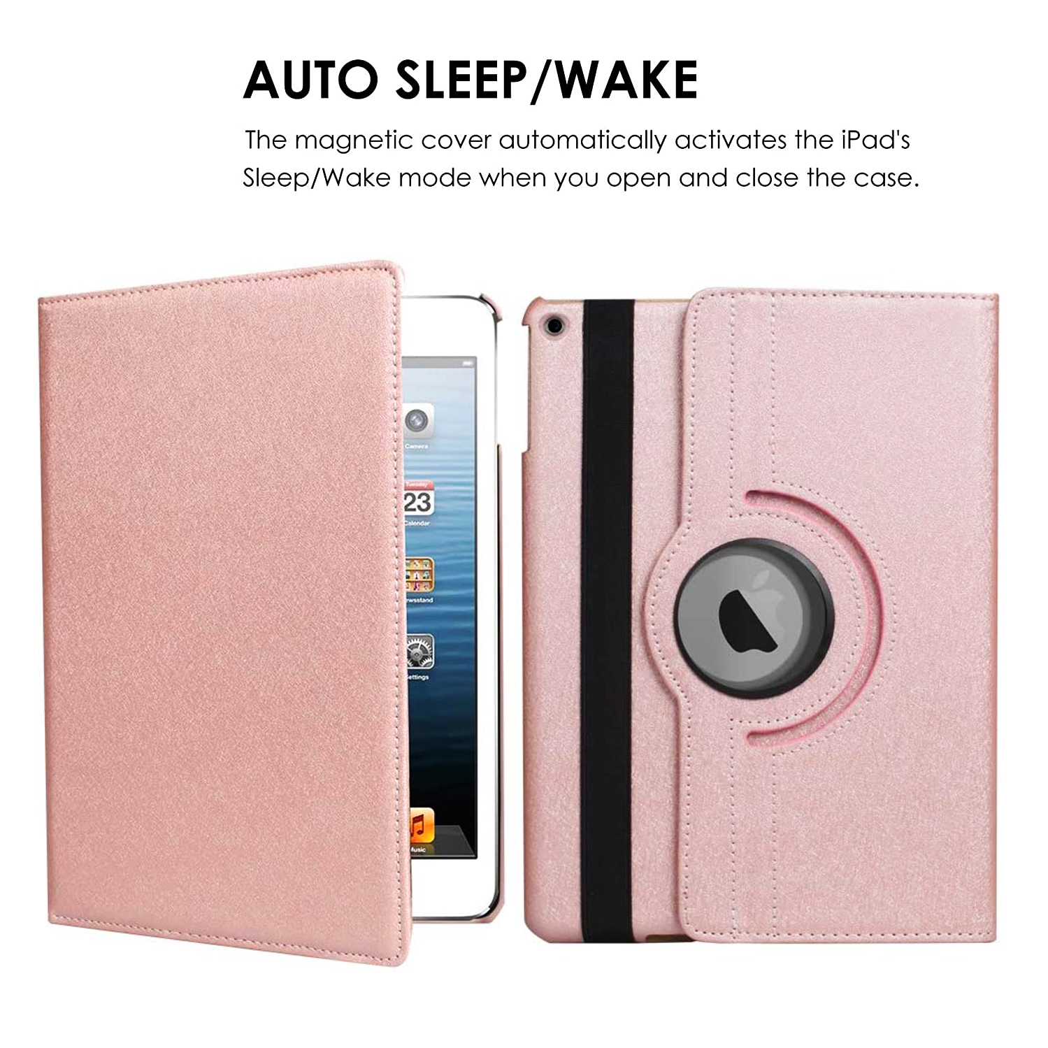 XCRS Étui folio pour Apple iPad 10,2" 9e génération, 8e gén (2020), 7e gén (2019) Housse pivotante à 360°, affichage multi-angle, réveil/veille