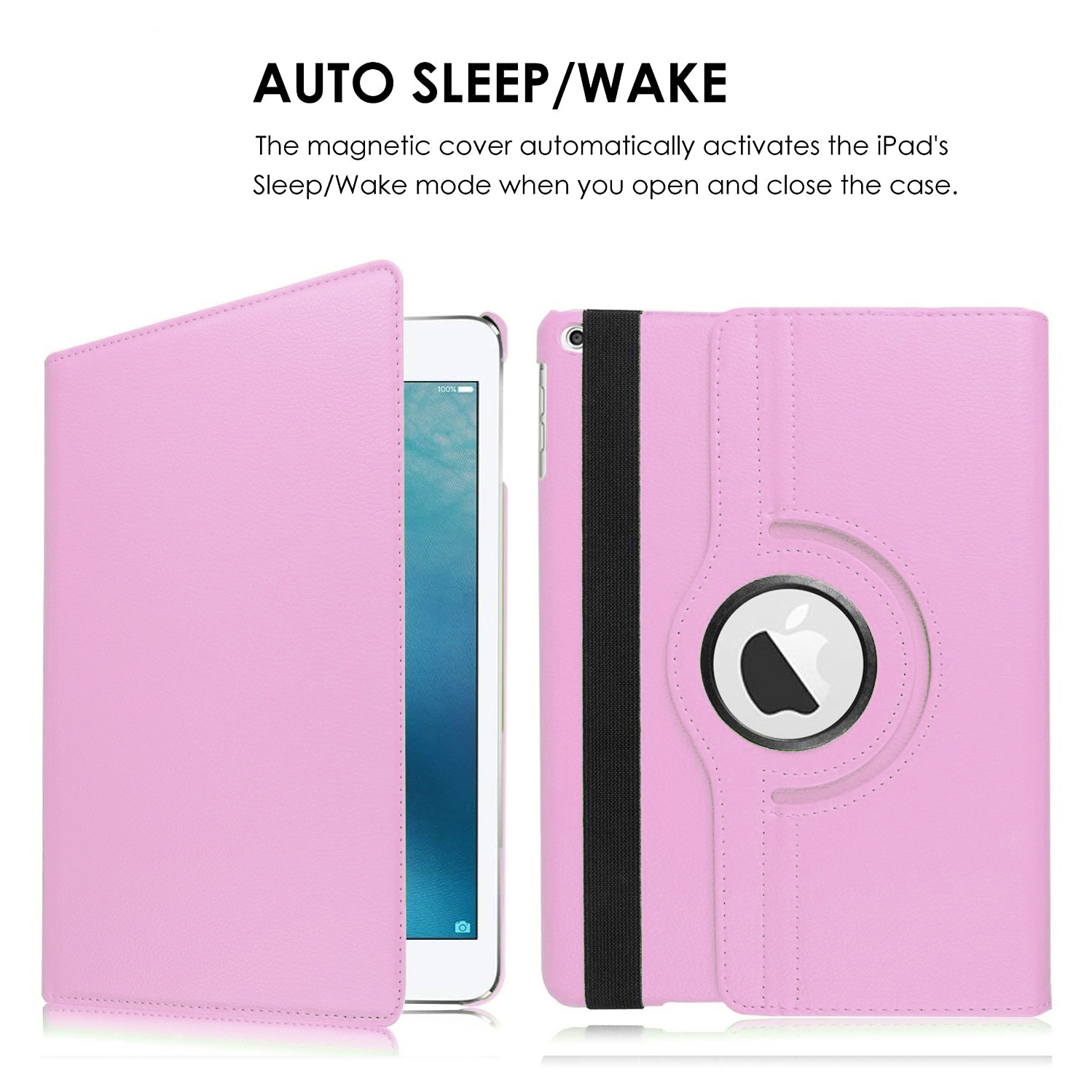 XCRS Folio Case for Apple iPad 10.2-inch 9th Gen, 8th Gen (2020), 7th Gen (2019) 360° Swivel Rotating Cover, Multi Angle Viewing, PU Leather with