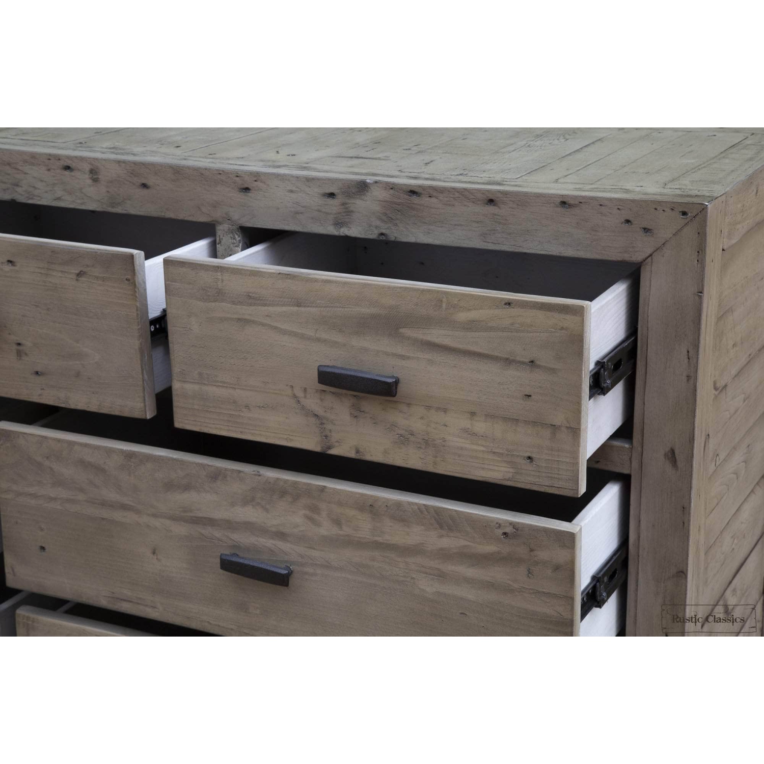 Rustic Classics Whistler Reclaimed Wood 7 Drawer Dresser in Grey