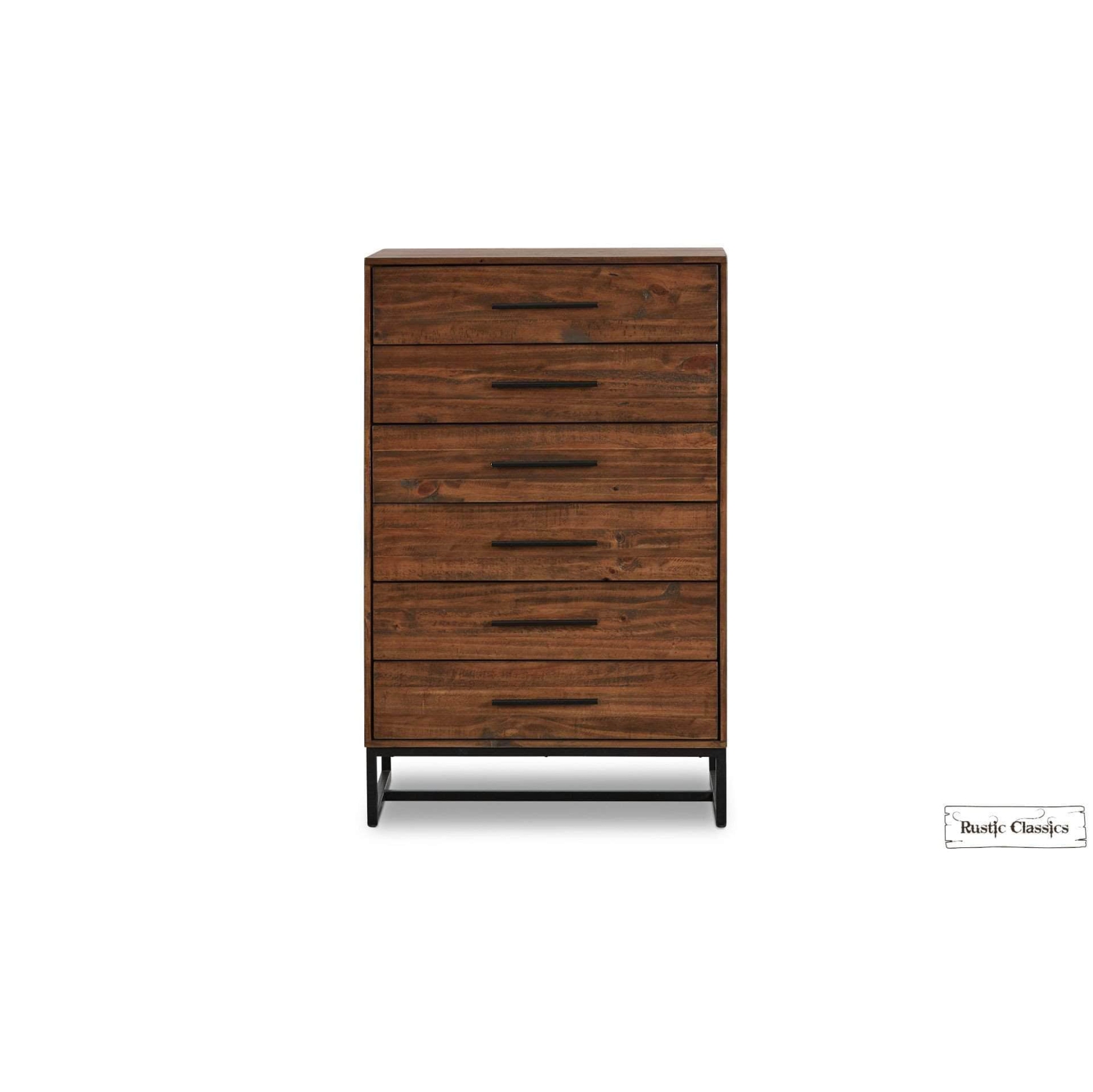 Rustic Classics Blackcomb Reclaimed Wood and Metal 6 Drawer Chest in Coffee Bean