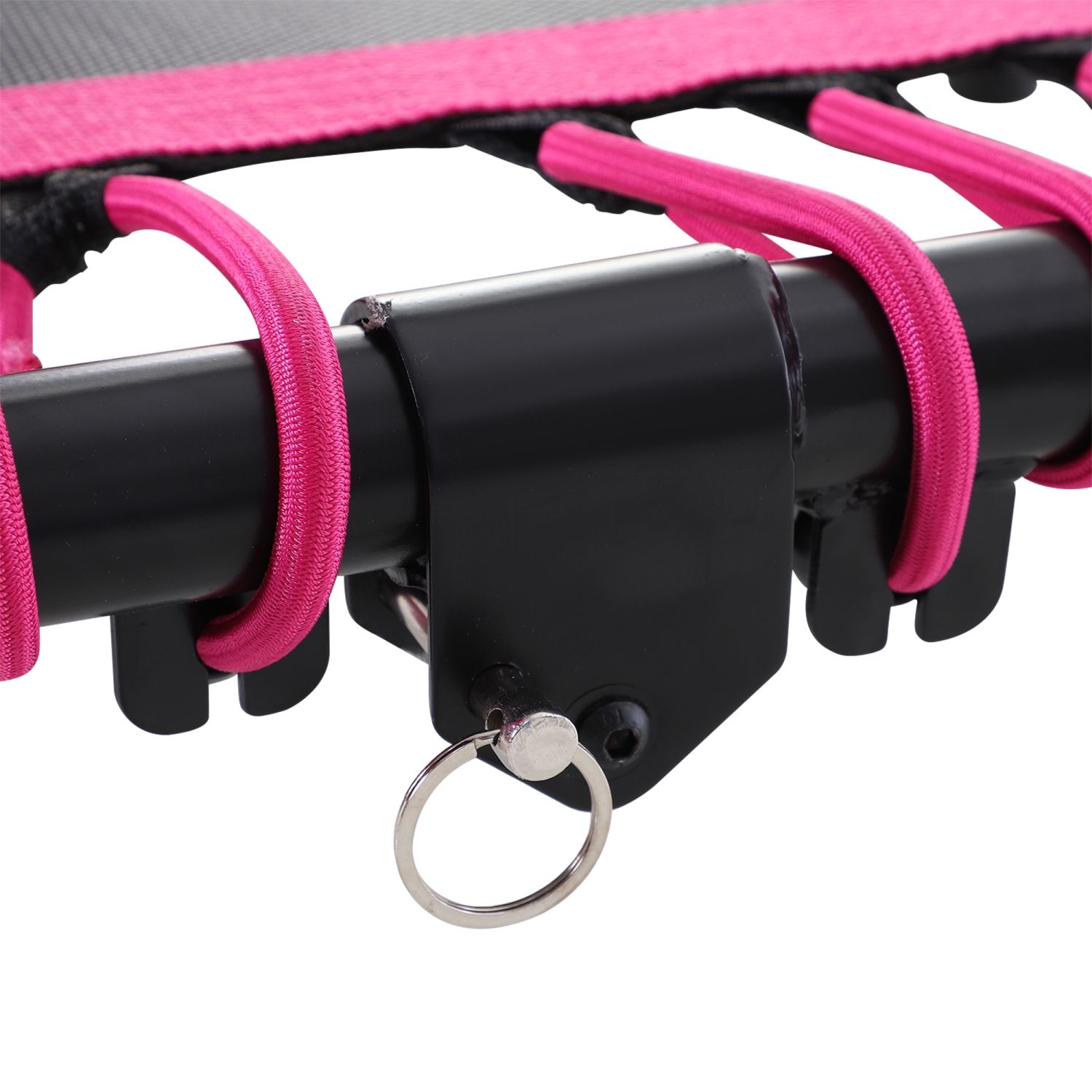 Soozier 48" Adult Hexagon Rebounder Trampoline Fitness Bungee Jumping Cardio Trainer Outdoor Bouncer Jumper Adjustable Bar Pink