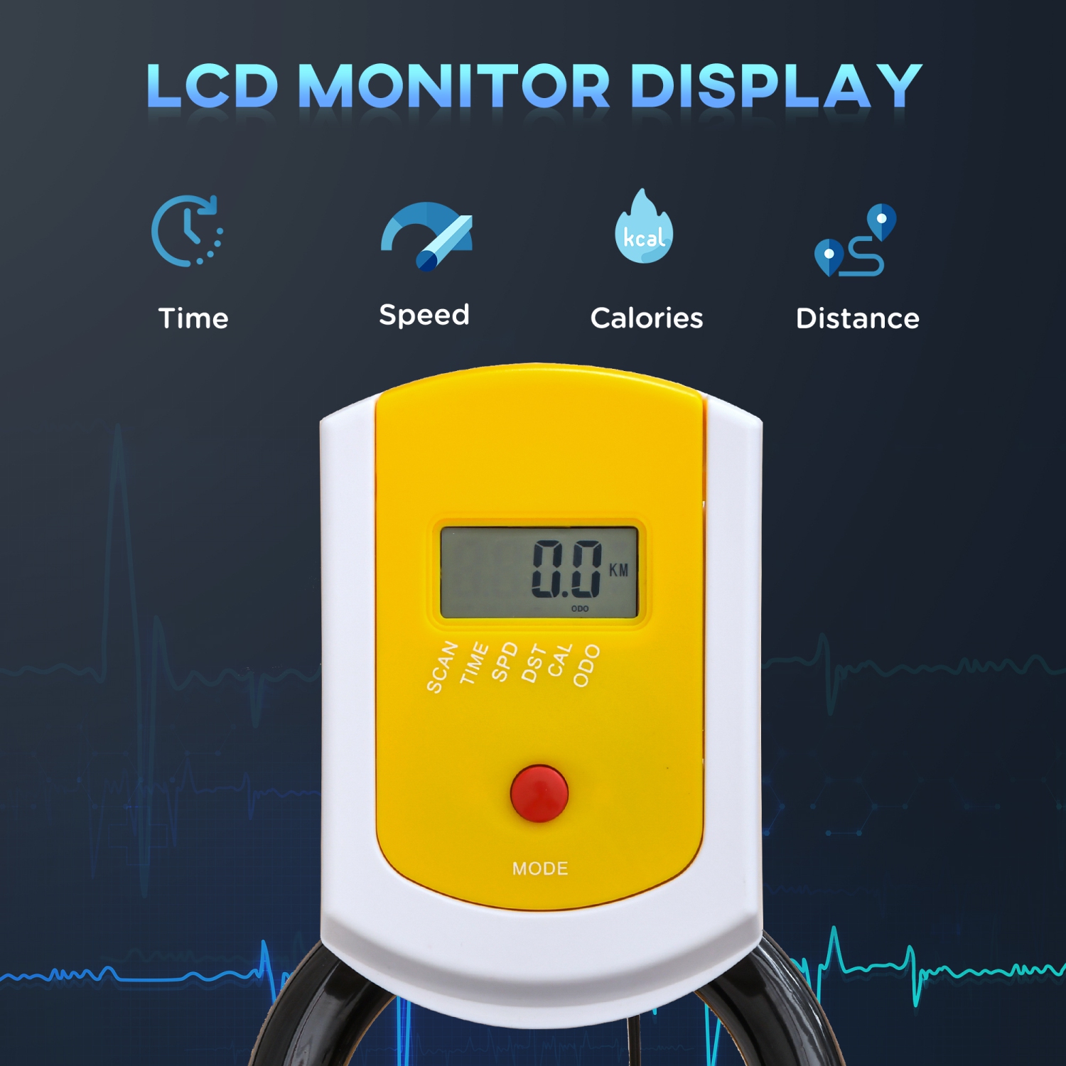 Vélo stationnaire de Soozier, vélo d'entraînement cardio intérieur avec résistance réglable à entraînement par courroie, siège, guidon avec écran ACL