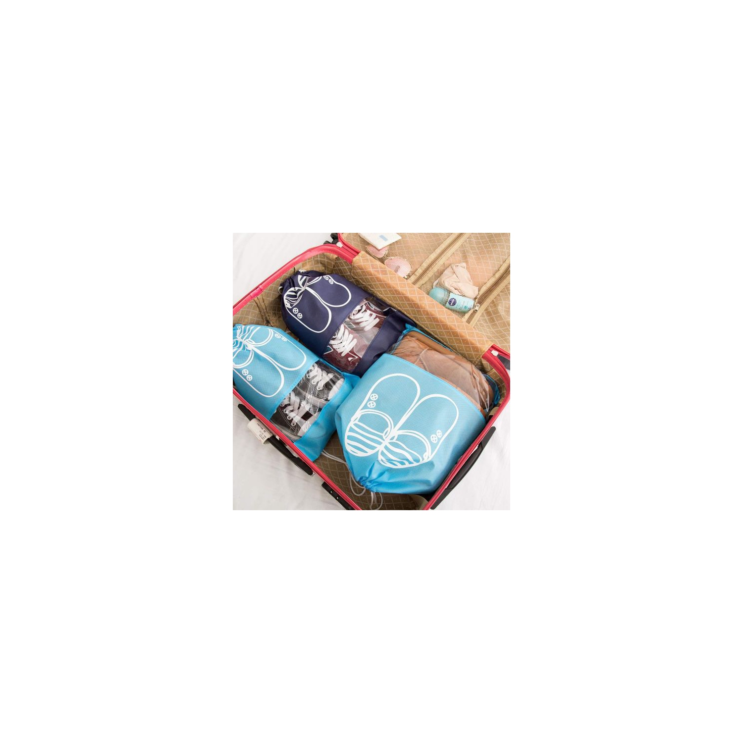 ISTAR 10PCS Travel Shoe Bags Non-Woven Storage with Rope for Men and Women Large Shoes Pouch Packing Organizers, Blue