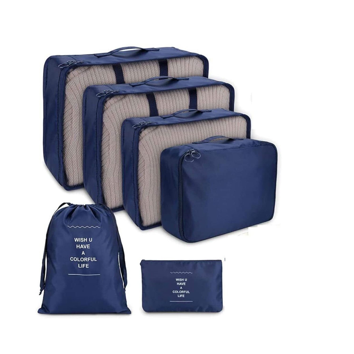 ISTAR 6Pcs/Set Travel Storage Bag , Set of Luggage Organizer with Laundry Bag