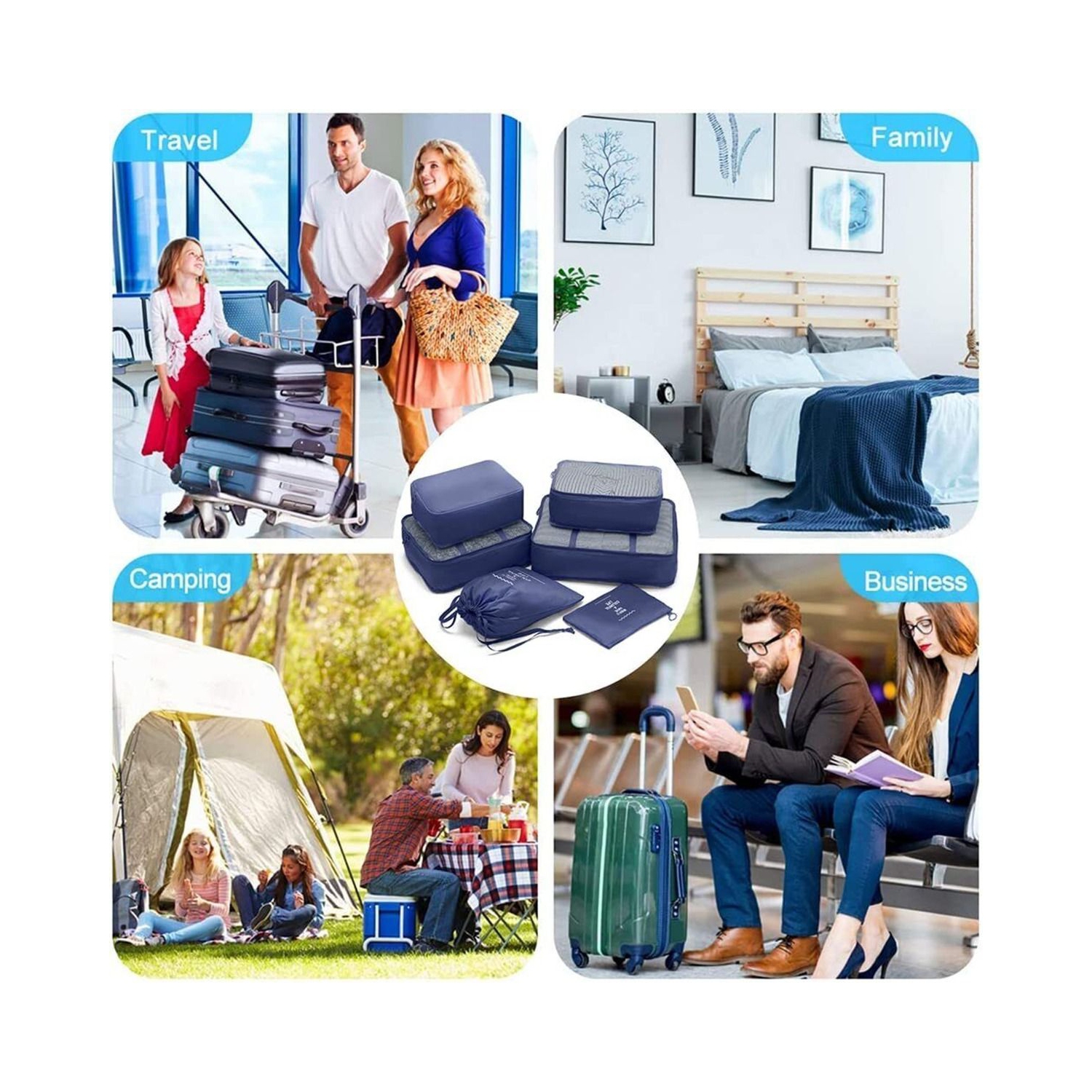 ISTAR 6Pcs/Set Travel Storage Bag , Set of Luggage Organizer with Laundry Bag