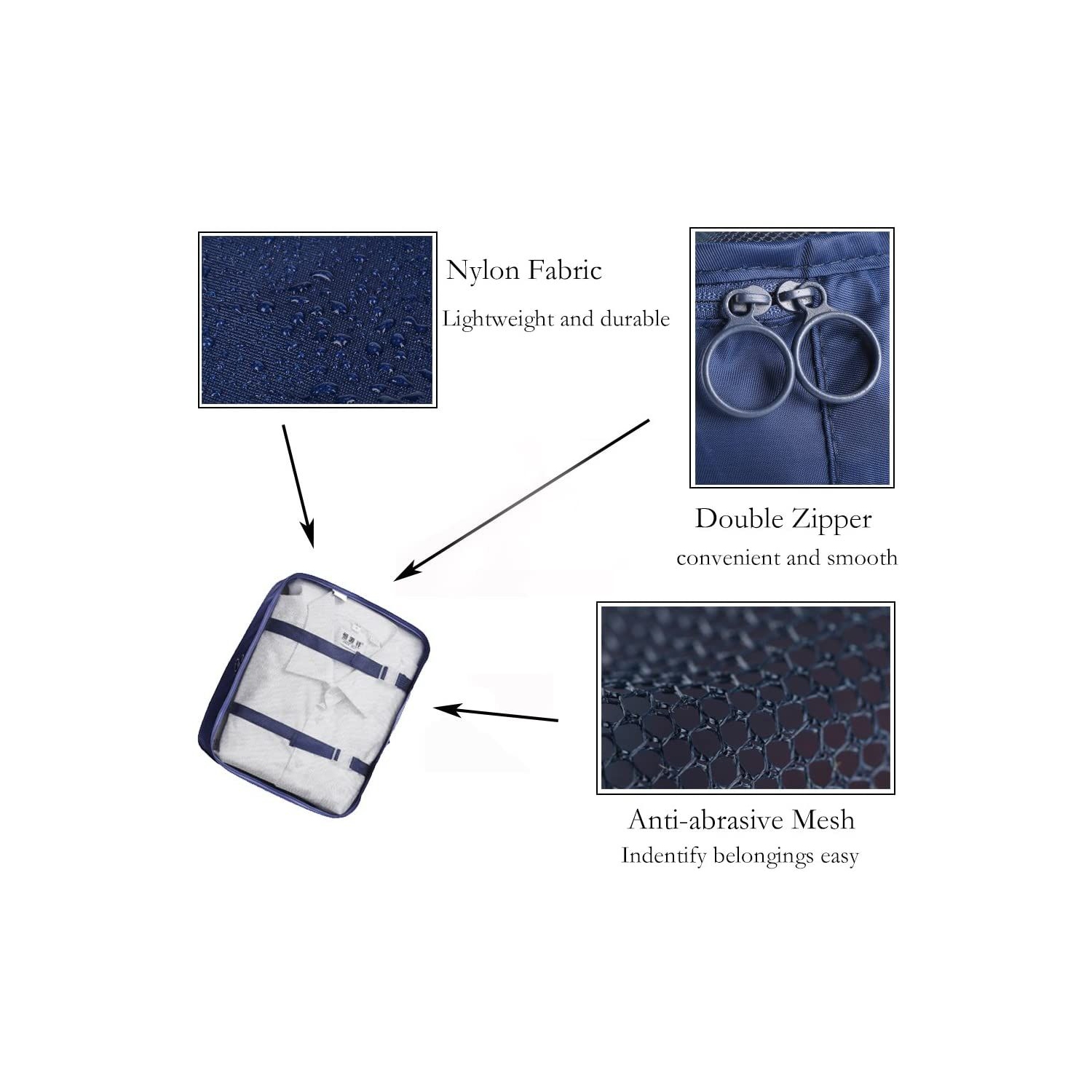 ISTAR 6Pcs/Set Travel Storage Bag , Set of Luggage Organizer with Laundry Bag