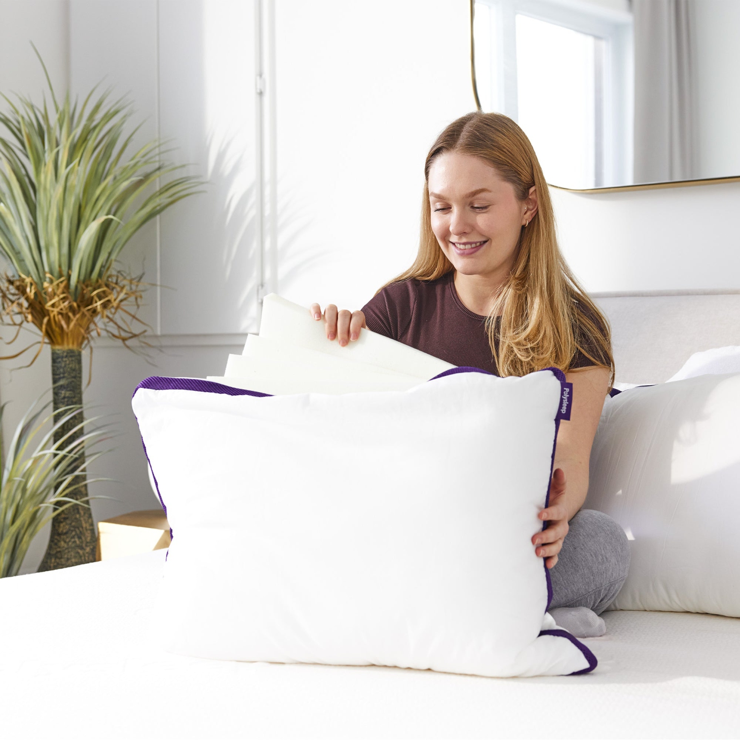 Polysleep Oreiller en Mouse Mémoire Antimicrobienne - Oreillers de Lit Ajustables pour le Cou et le Corps - Mousse Rafraîchissant de Qualité