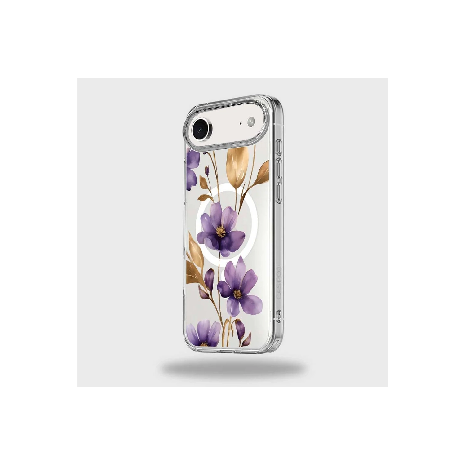 iPhone Air Purple Wildflower Clear Case With MagSafe