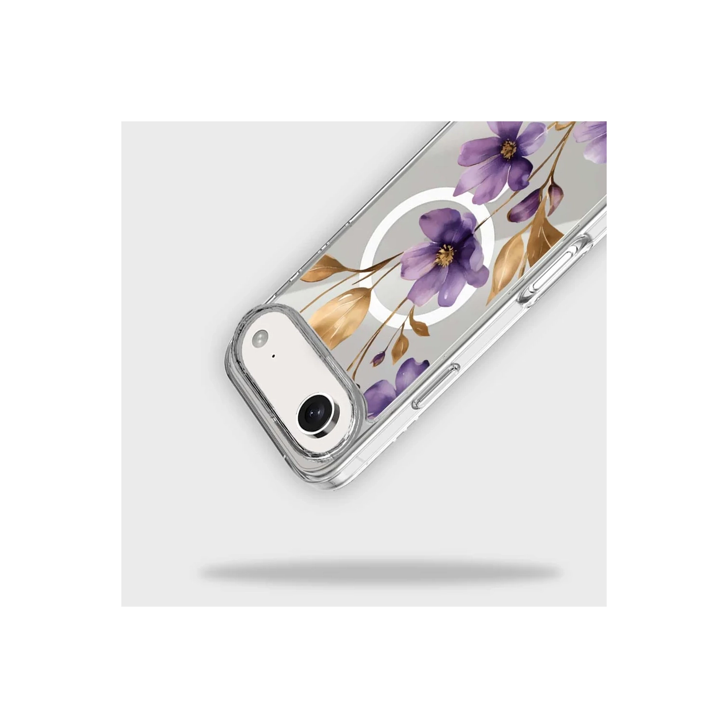 iPhone Air Purple Wildflower Clear Case With MagSafe