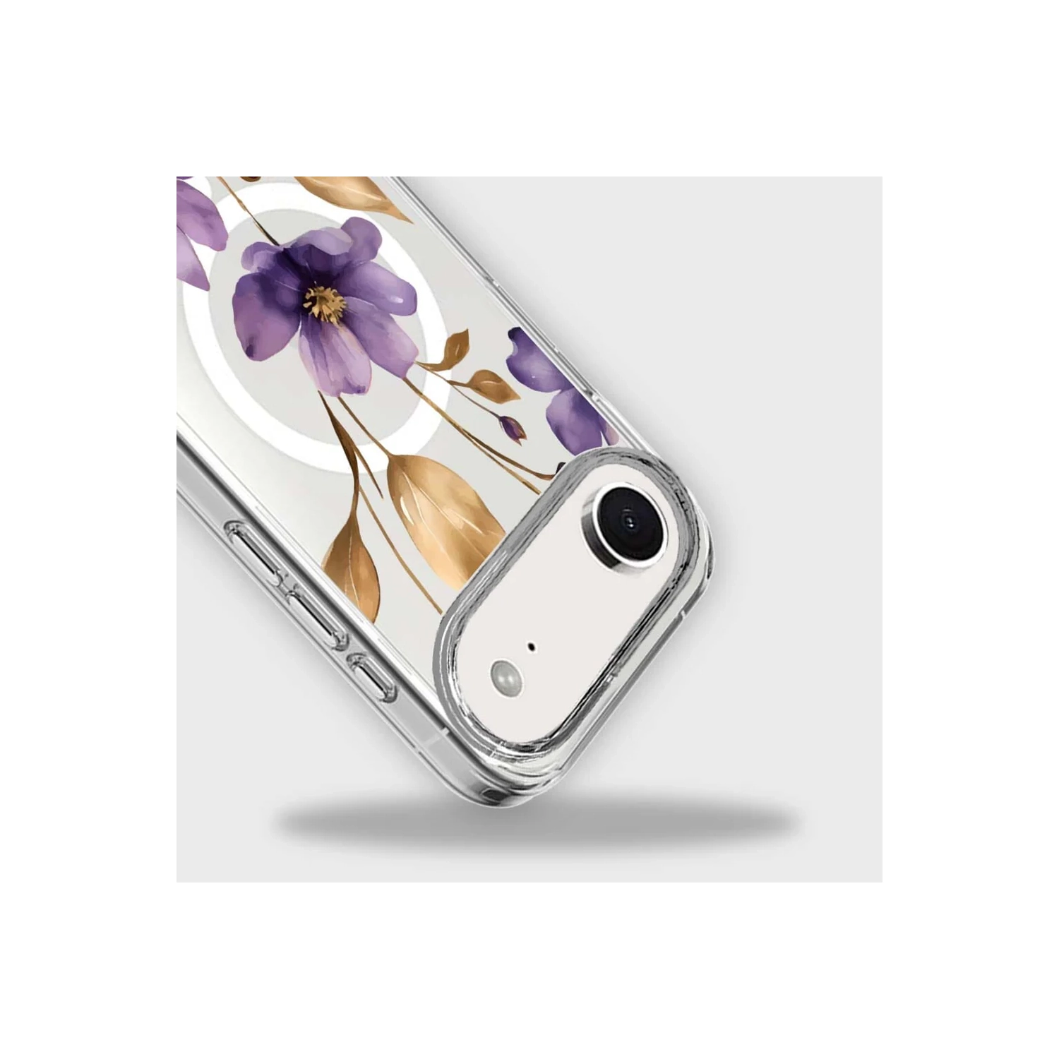 iPhone Air Purple Wildflower Clear Case With MagSafe