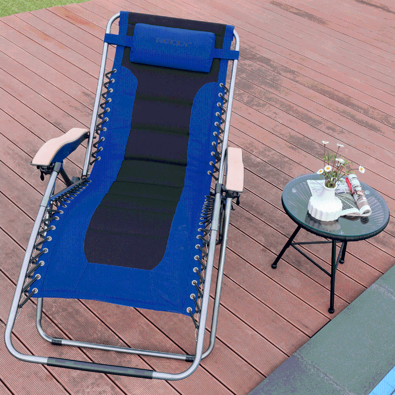 Costway Padded Zero Gravity Lounge Chair Oversize Folding Adjustable