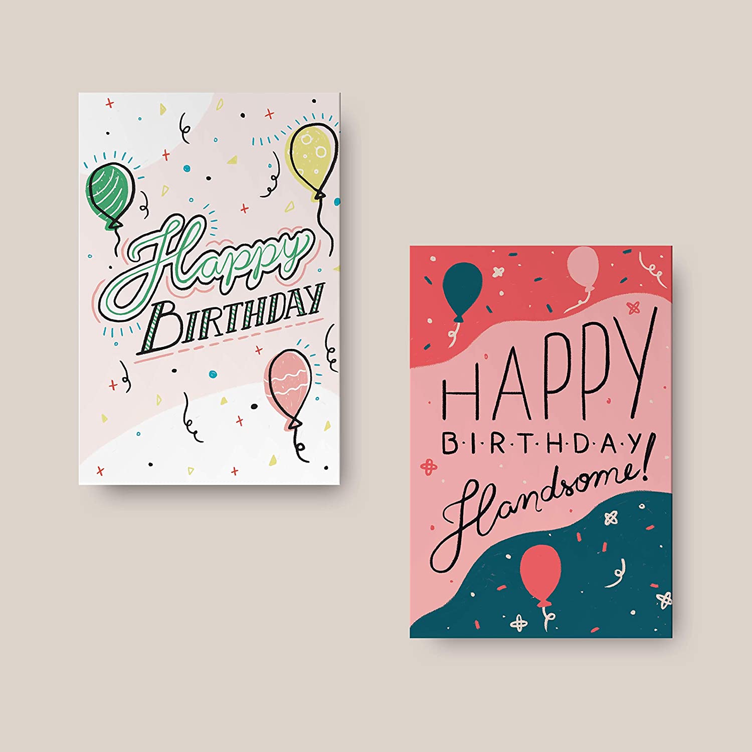 Birthday Assortment Pack | Pre-Printed Notes | 10 Bright & Colorful  Birthday Cards