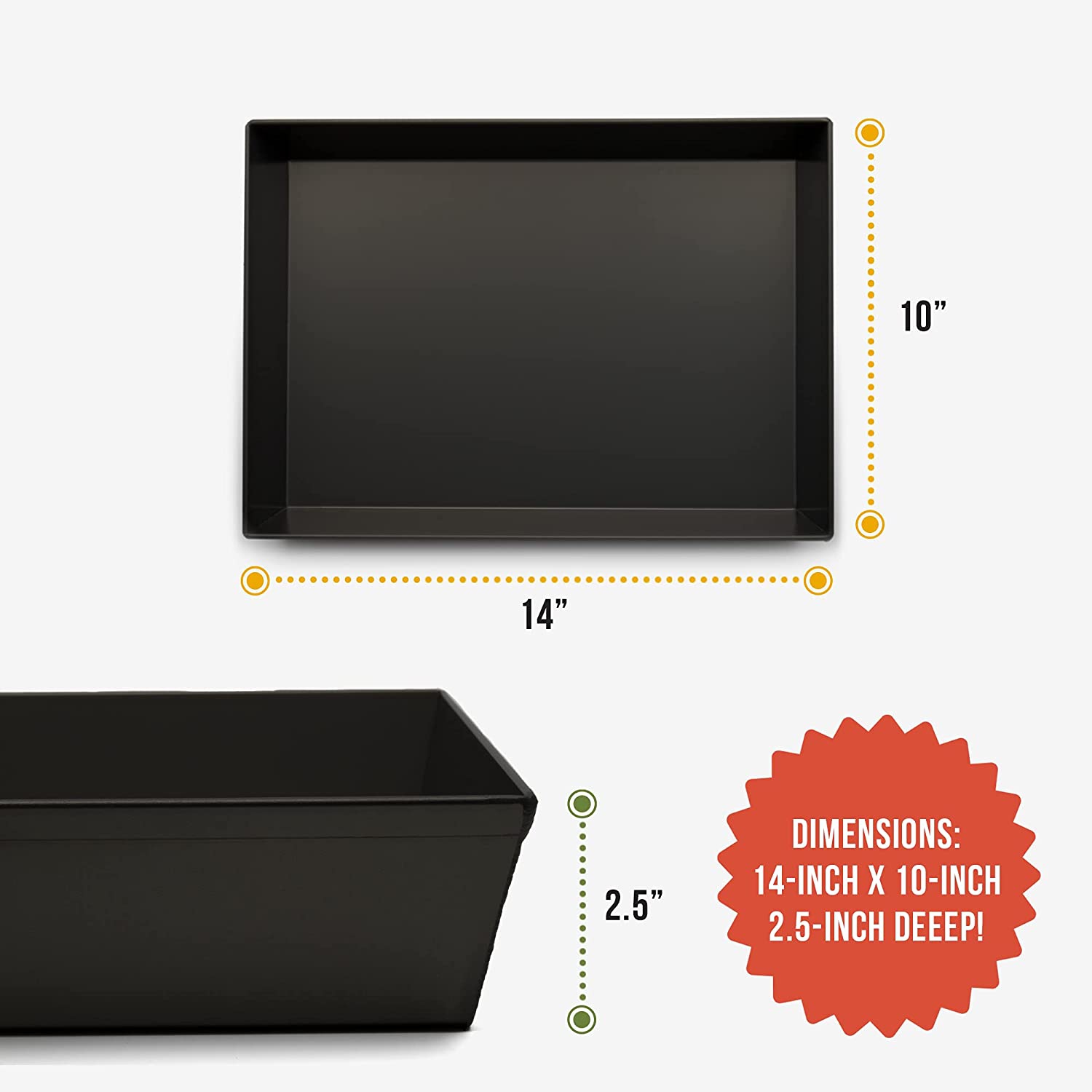 Plaque à pizza de style Detroit chef Pomodoro, 14 x 10 po, en aluminium antiadhésif, ustensiles de cuisine prépatinés