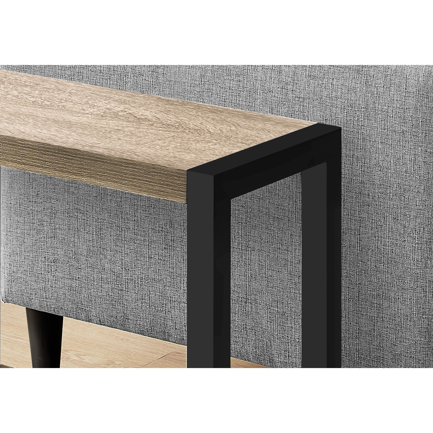 Table de bout rectangulaire contemporaine de Monarch - Taupe foncé