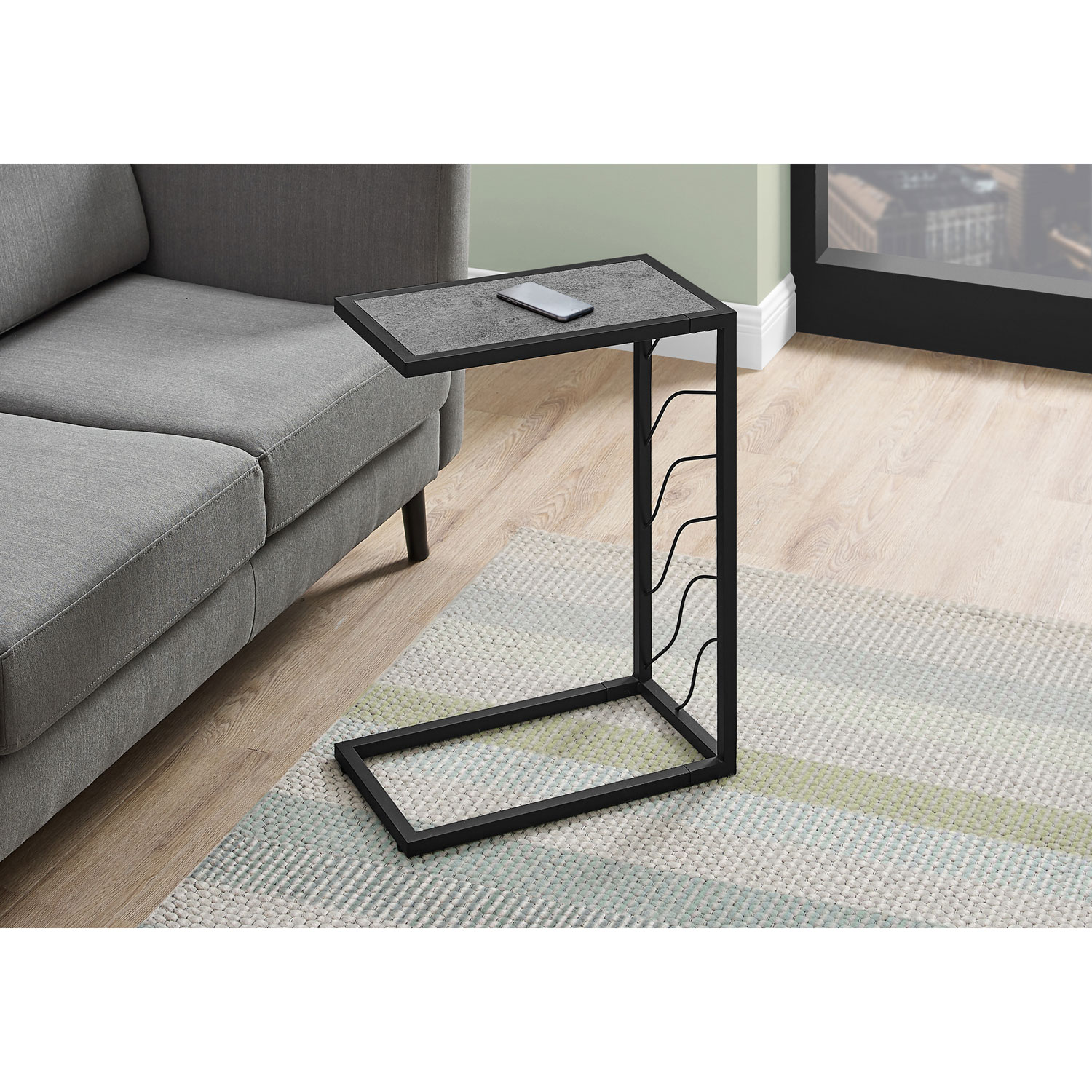 Monarch Contemporary Rectangular Accent Table - Grey
