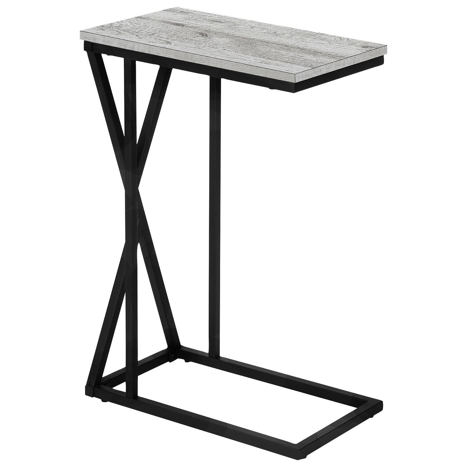 Monarch Contemporary Rectangular Accent Table - Grey/Black Metal