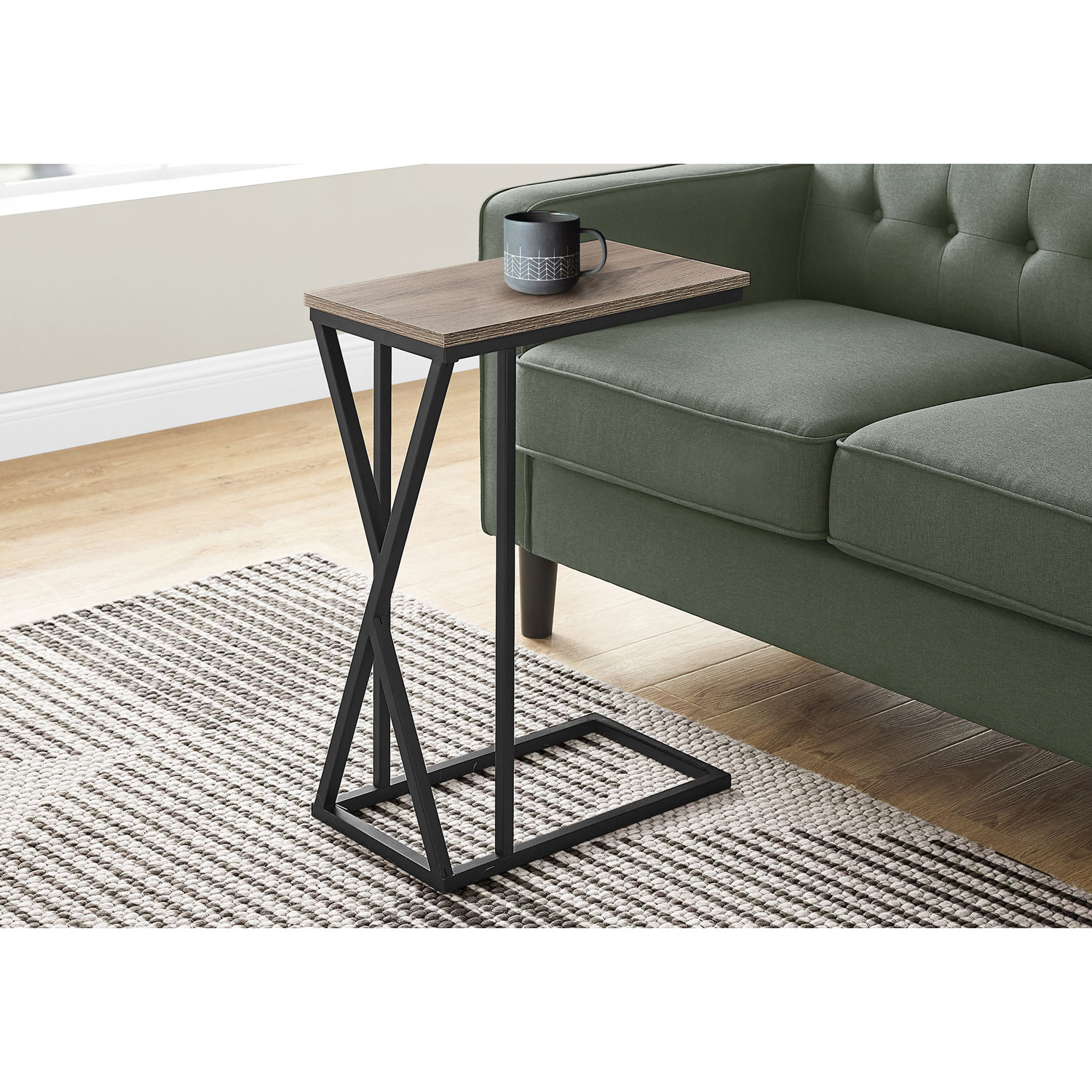 Monarch Contemporary Rectangular Accent Table - Dark Taupe