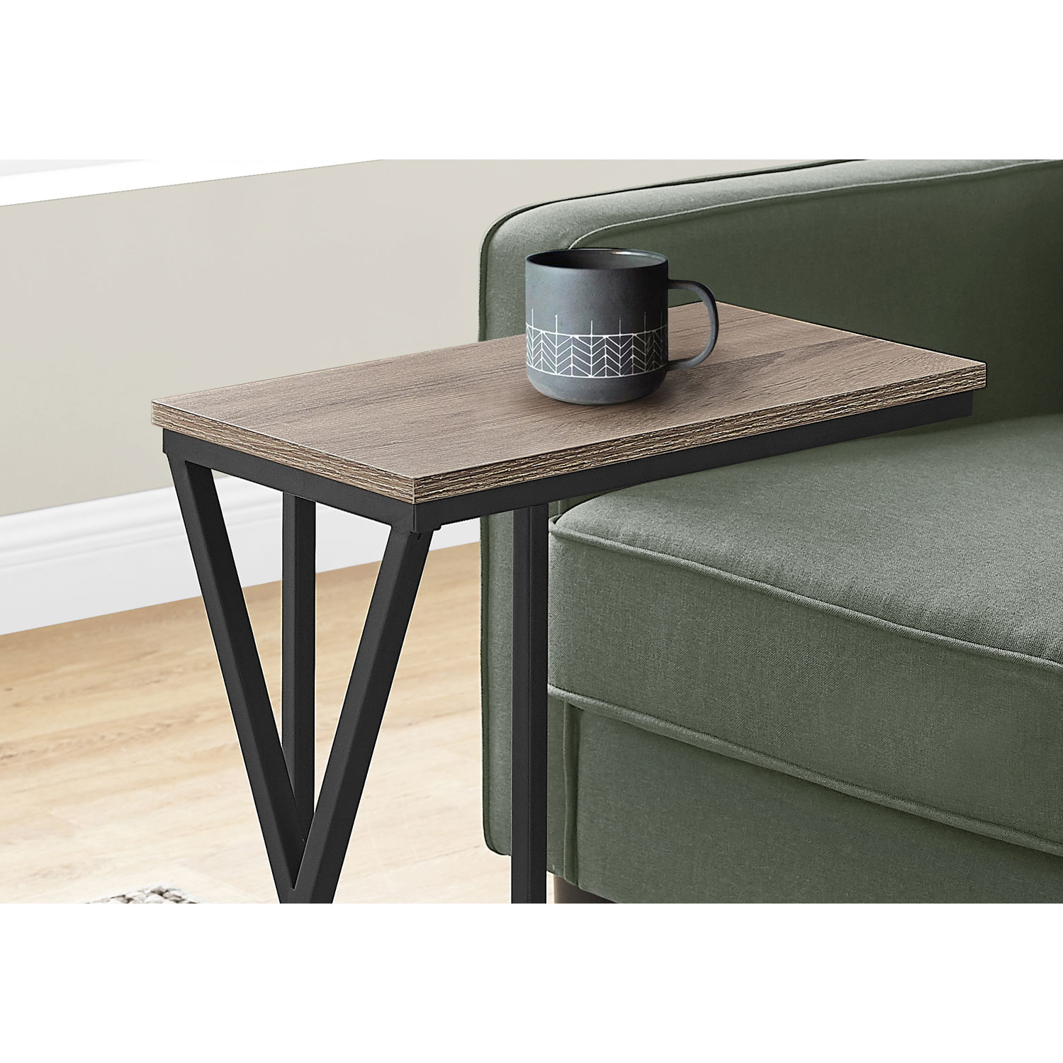 Monarch Contemporary Rectangular Accent Table - Dark Taupe