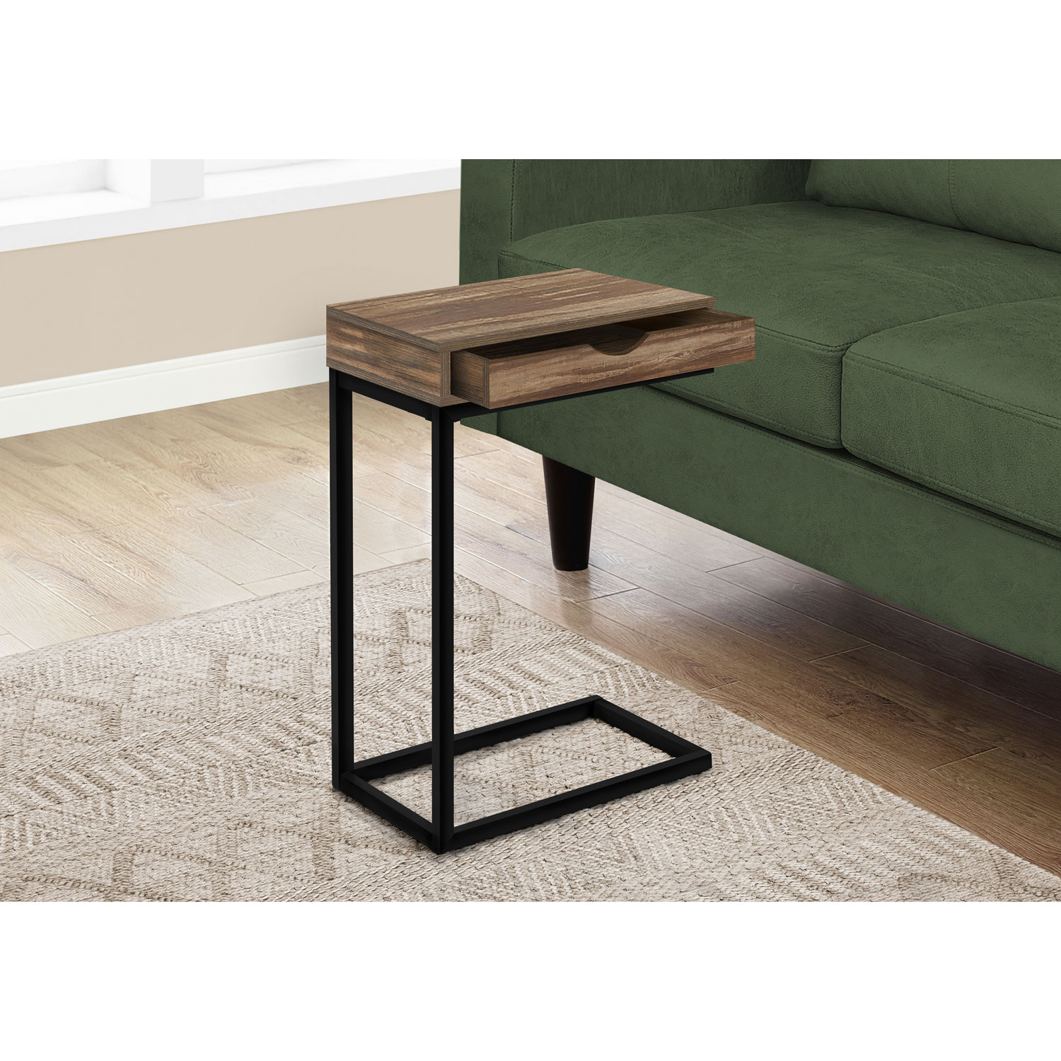 Table d'appoint rectangulaire contemporaine de Monarch - Brun