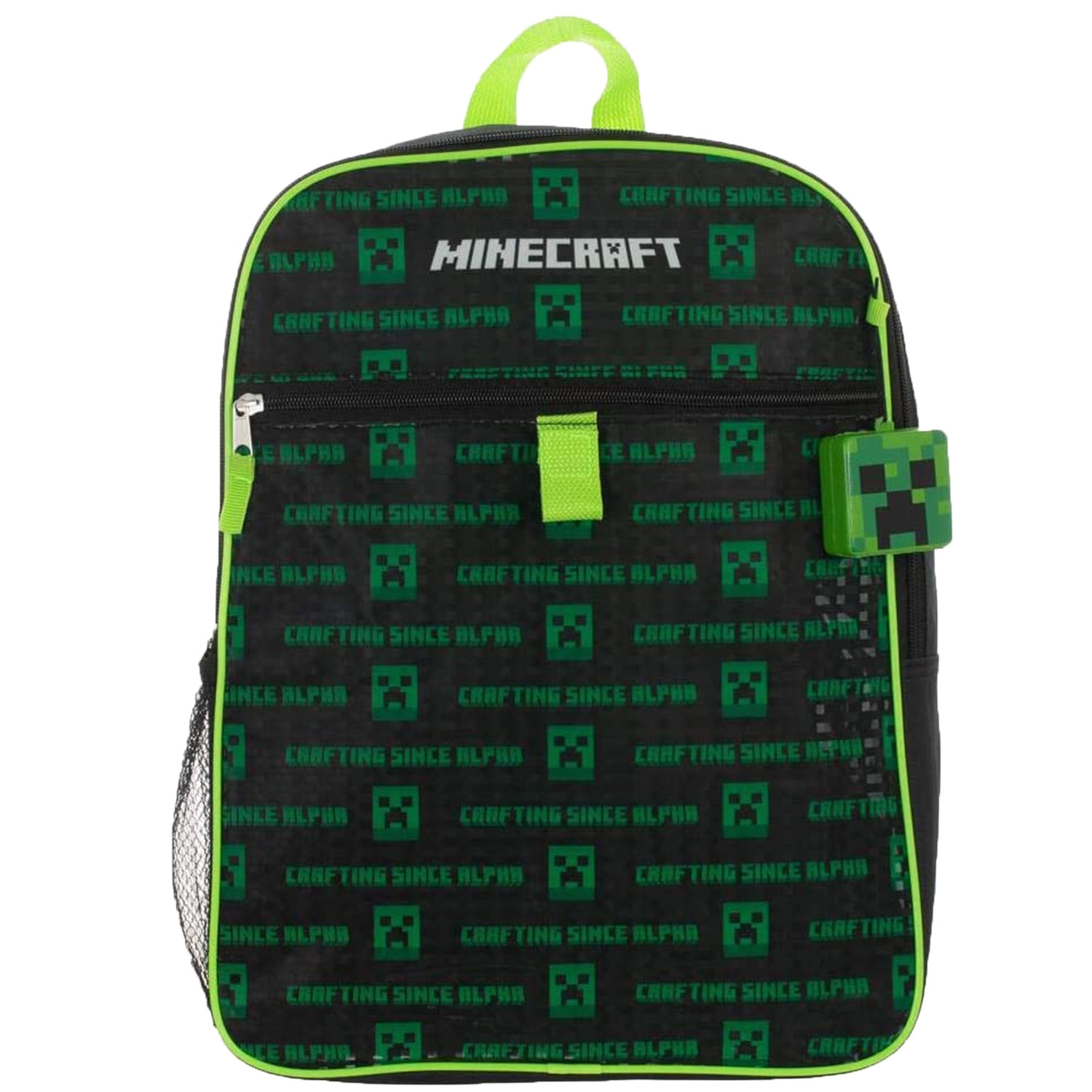 Minecraft Creeper 5 Piece Kids Backpack Set