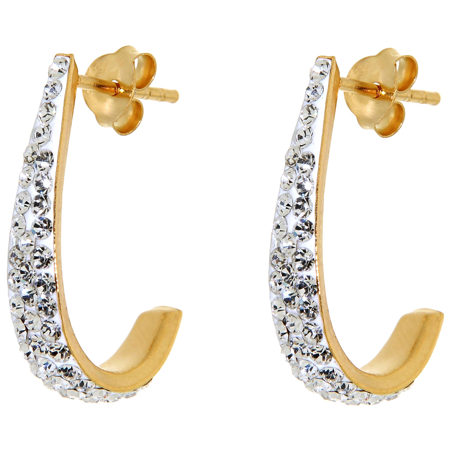 Le Reve Collection J Crystal Stud Earrings In Gold Plated Sterling Silver Best Buy Canada