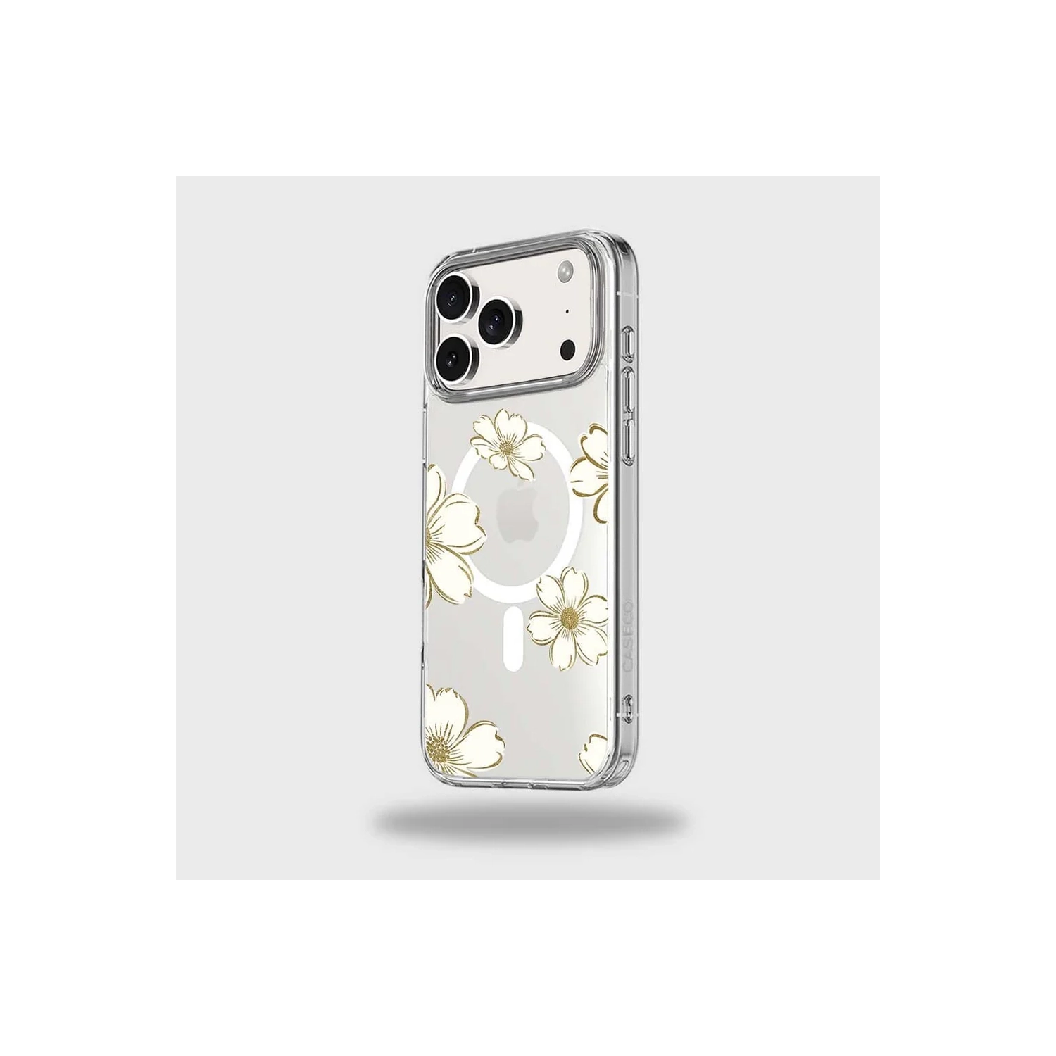 MagSafe iPhone 17 Pro Max Gold Pattern Clear Case