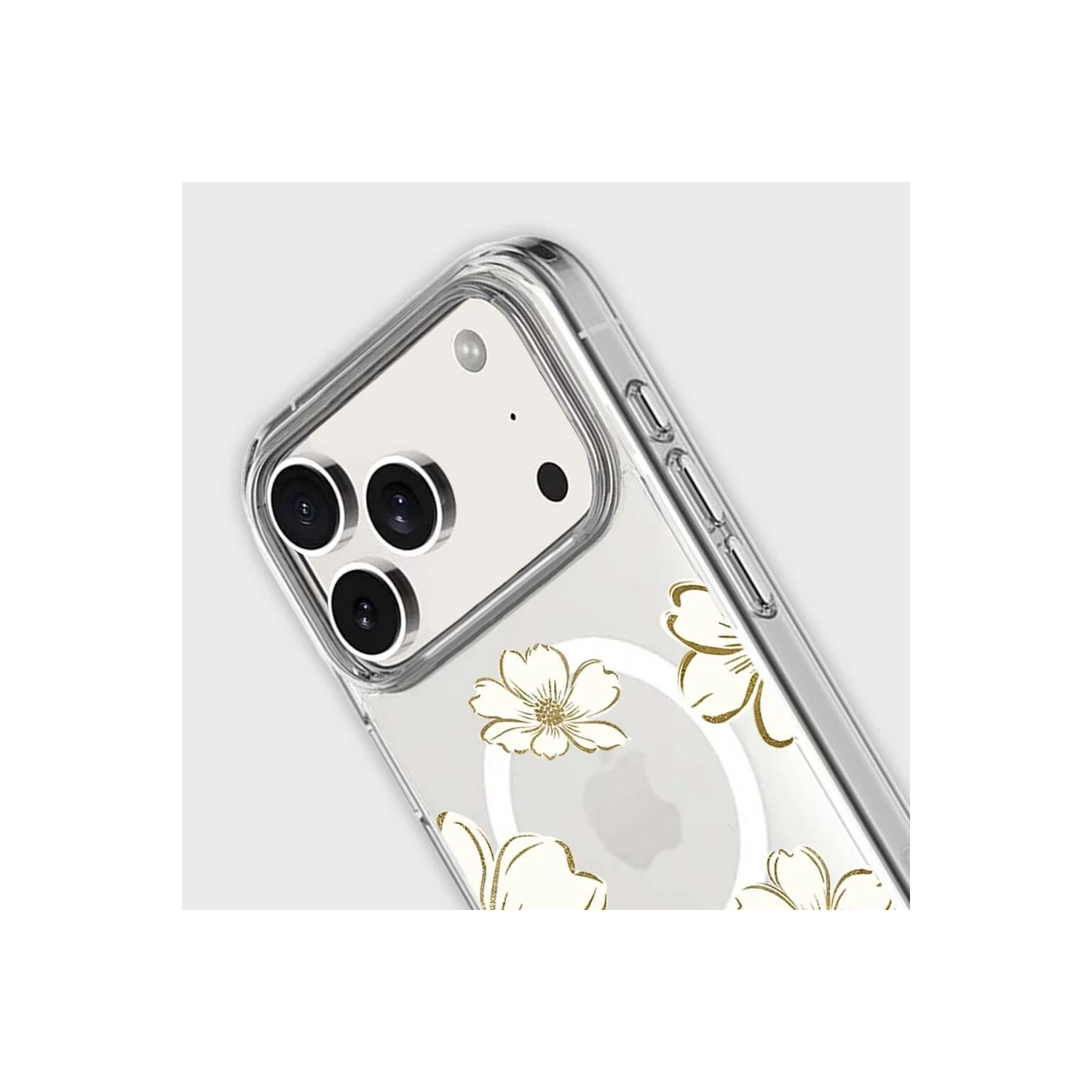 MagSafe iPhone 17 Pro Max Gold Pattern Clear Case