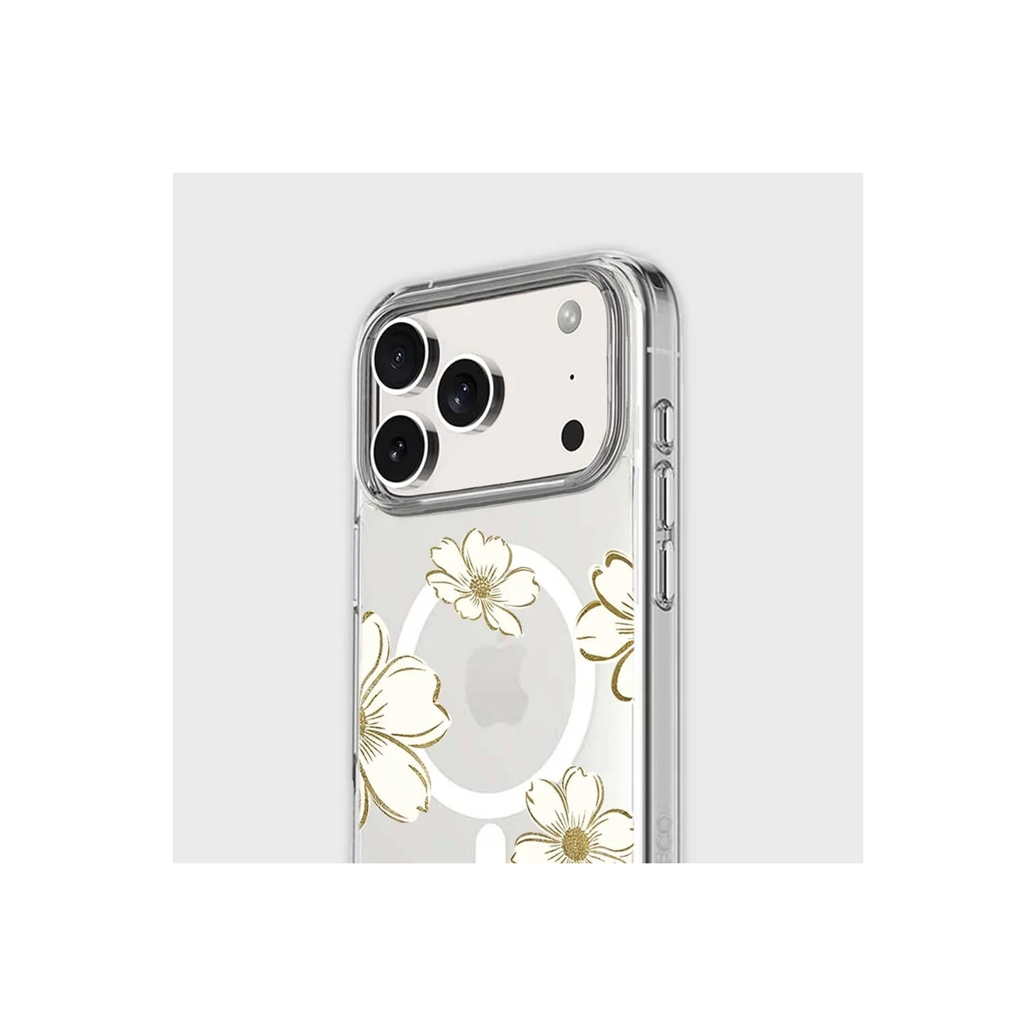 MagSafe iPhone 17 Pro Max Gold Pattern Clear Case