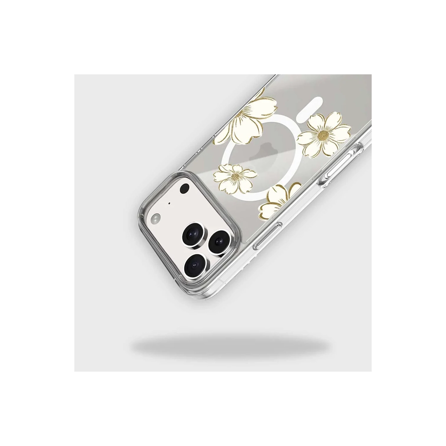 MagSafe iPhone 17 Pro Max Gold Pattern Clear Case