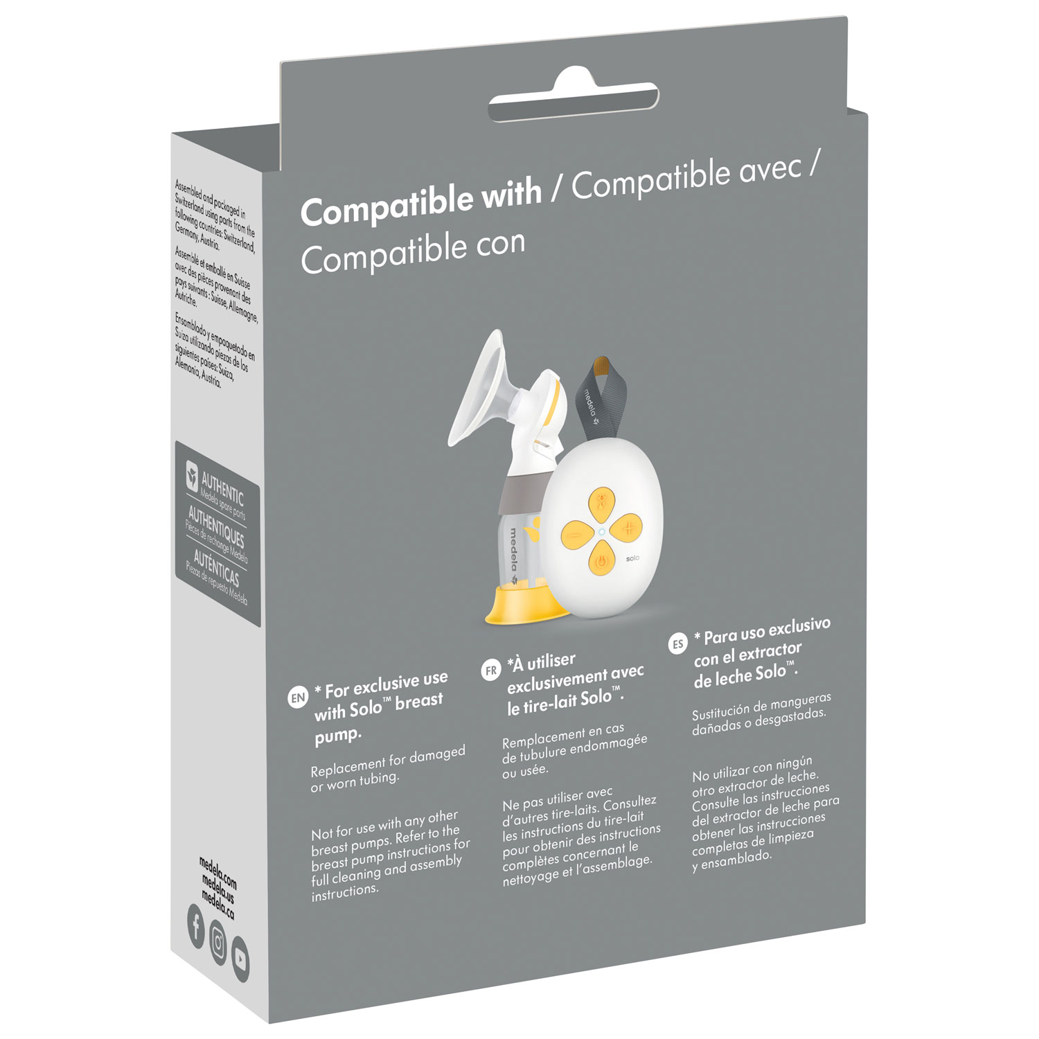 Tube de rechange pour tire-lait électrique simple Solo de Medela