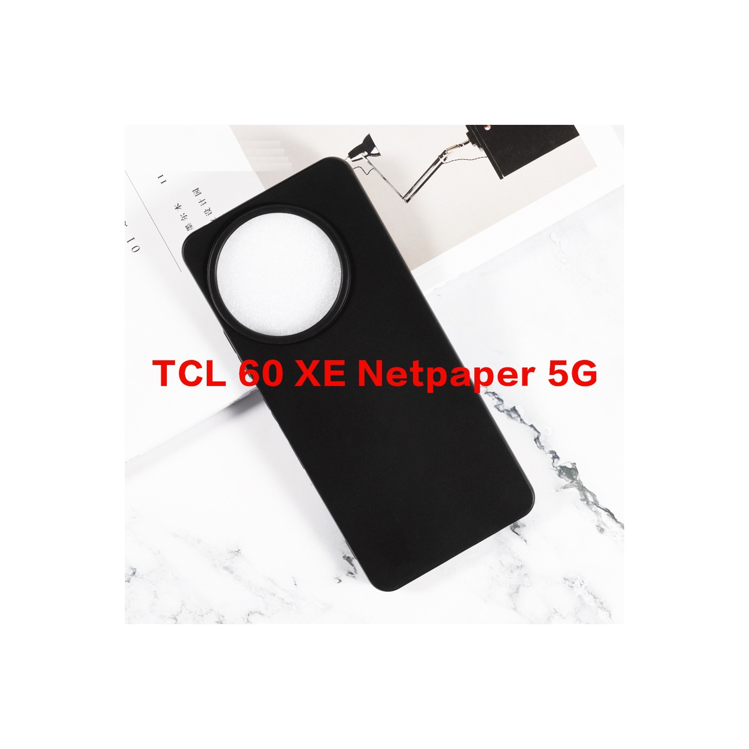 TopSave Slim, Matte Black Thin Soft Gel Rubber Jelly TPU Cases For TCL 60 XE NXTPAPER 5G 6.78"