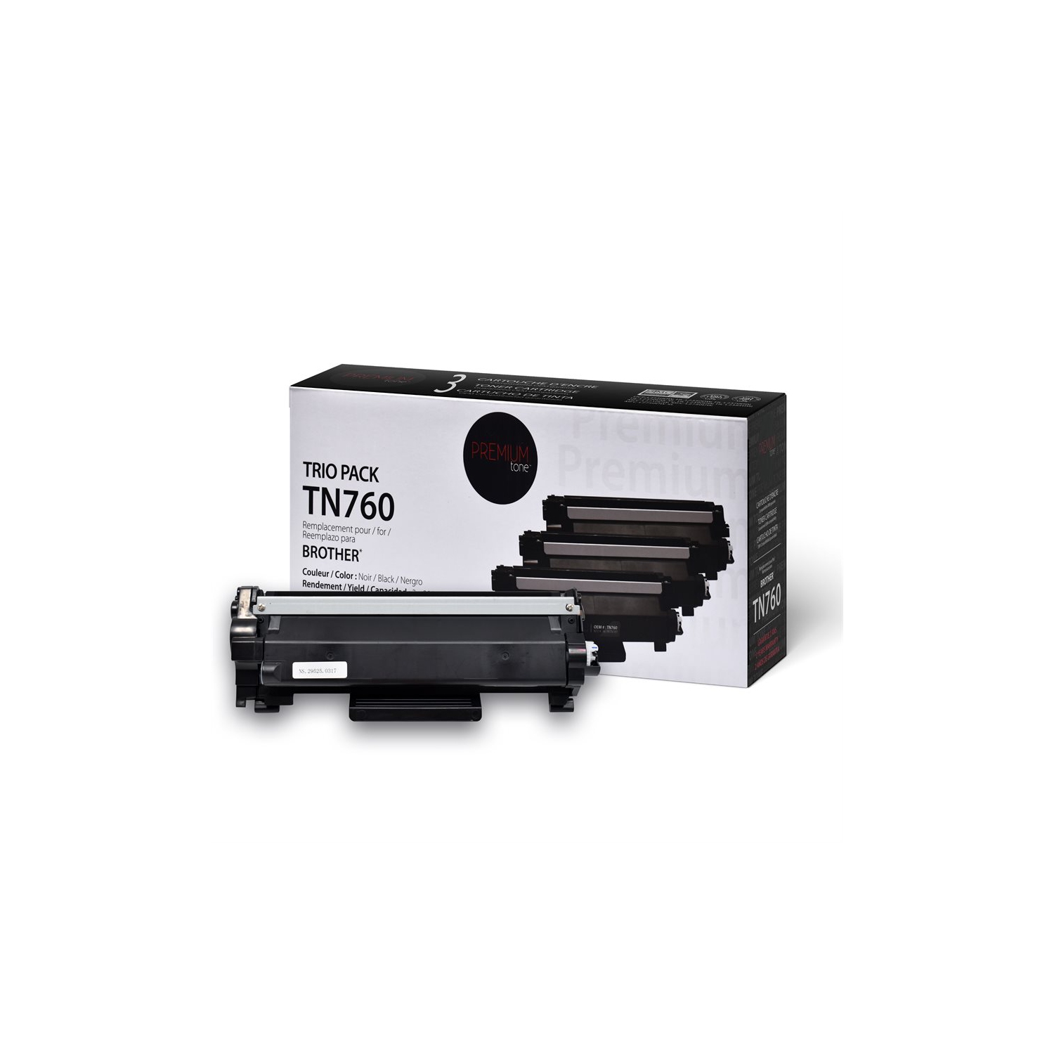 Premium Tone Toner Cartridge - Alternative for Brother TN760 Tri-pack