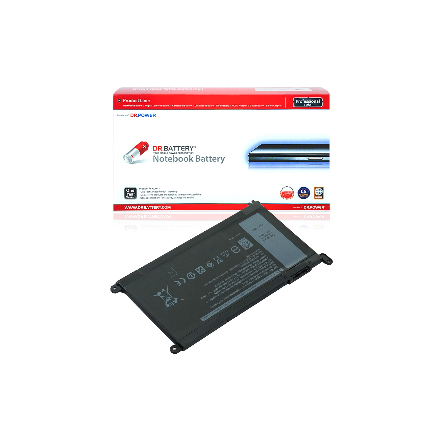 DR. BATTERY - Replacement for Dell Chromebook 11 Chromebook 11 3189 / Chromebook 3189 Education 2-in-1 / 3180 / 51KD7 / FY8XM