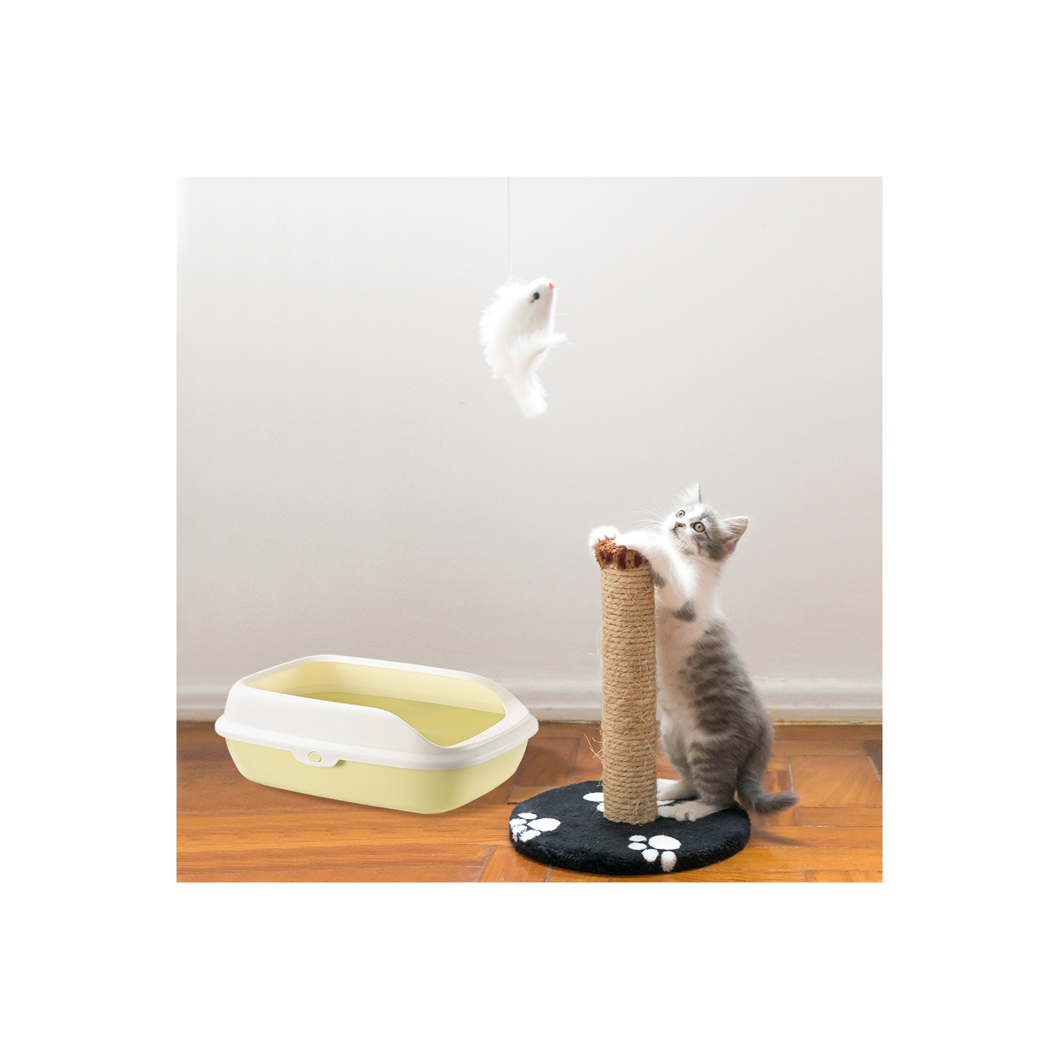 Strong Material Cat Toilet open Cat Litter Box Cat Litter Tray Matcha