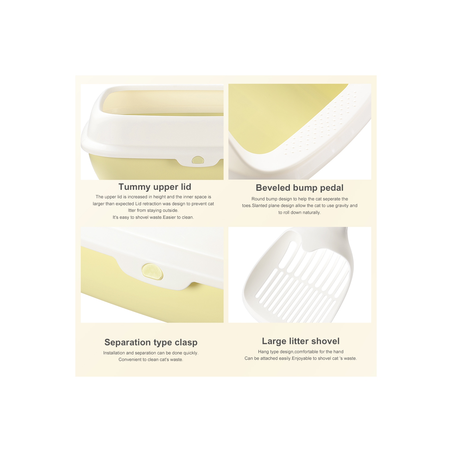 Strong Material Cat Toilet open Cat Litter Box Cat Litter Tray Matcha