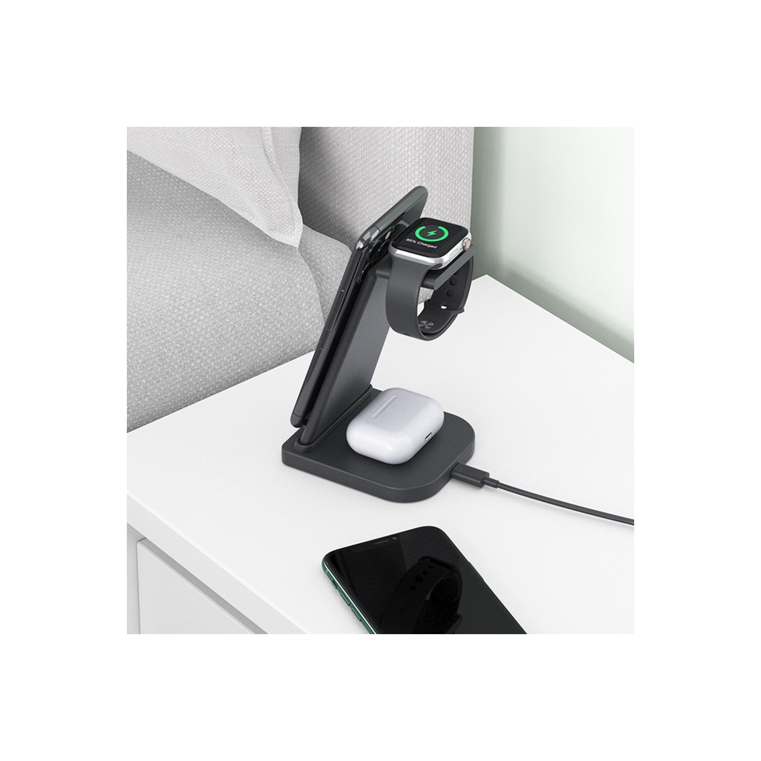 Chargeur sans fil avec station de chargement rapide 3-en-1 pour produits SP d’Apple