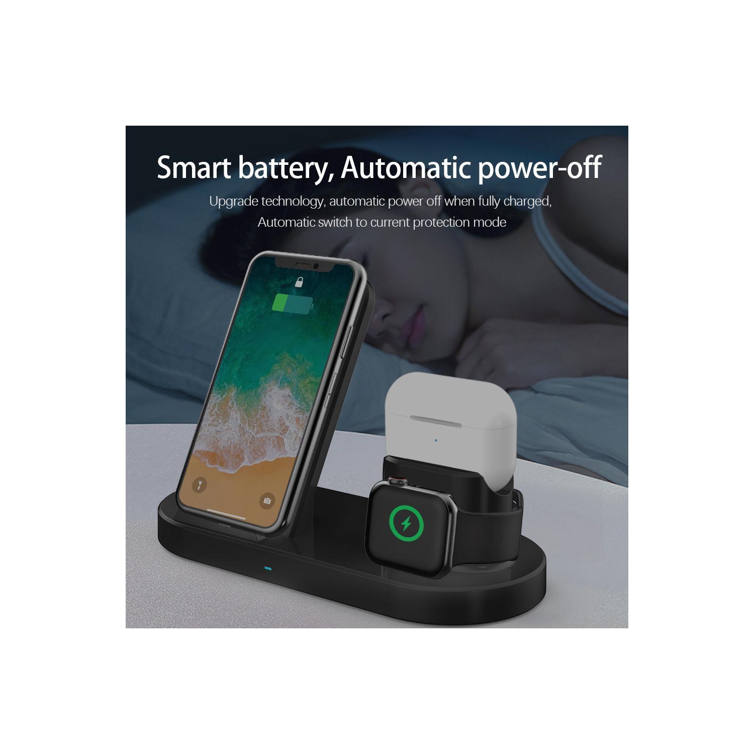 15W 3 In 1 Wireless Charger Stand for iPhone AirPods Pro Apple Watch