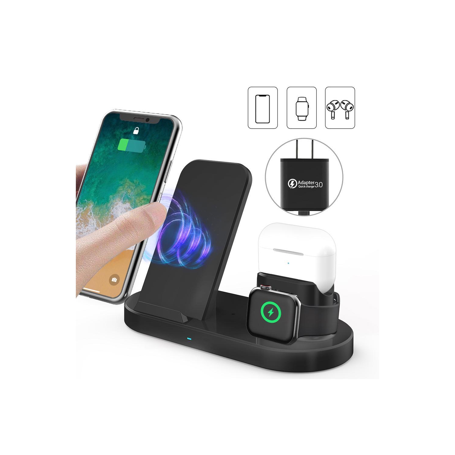 15W 3 In 1 Wireless Charger Stand for iPhone AirPods Pro Apple Watch