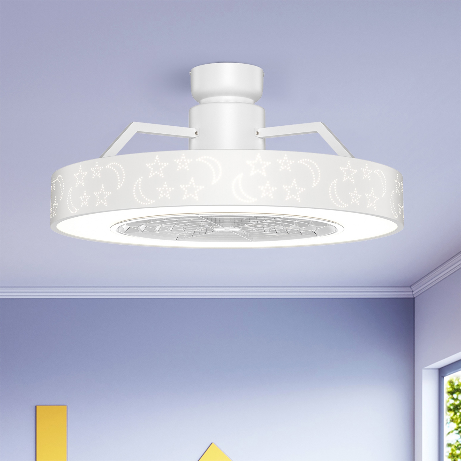 Ventilateur de plafond de 58.5 cm avec lumière DEL Costway, couleur réglable, 3 vitesses, télécommande