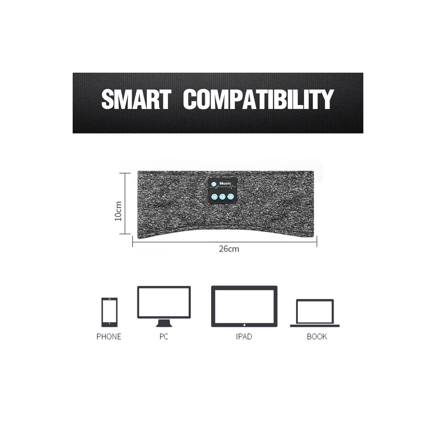 Wireless Music Bluetooth Headband Running Sleep Portable Earphone SP