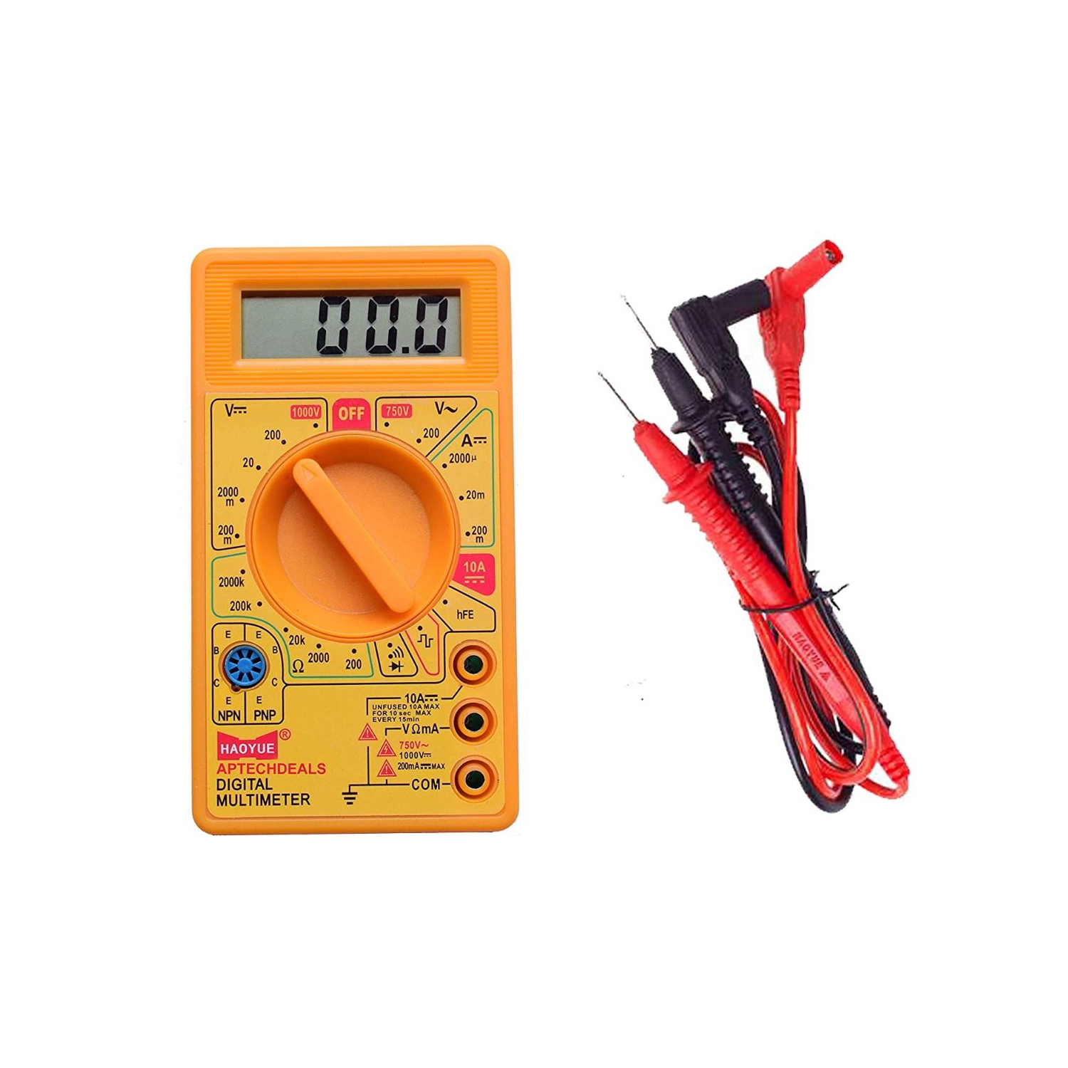 ISTAR Digital Multimeter, TRMS 1999 Counts Auto-Ranging Ohmmeter Voltmeter 1.5v/9v/12v Battery Voltage Tester Measure Voltage Current Resistance