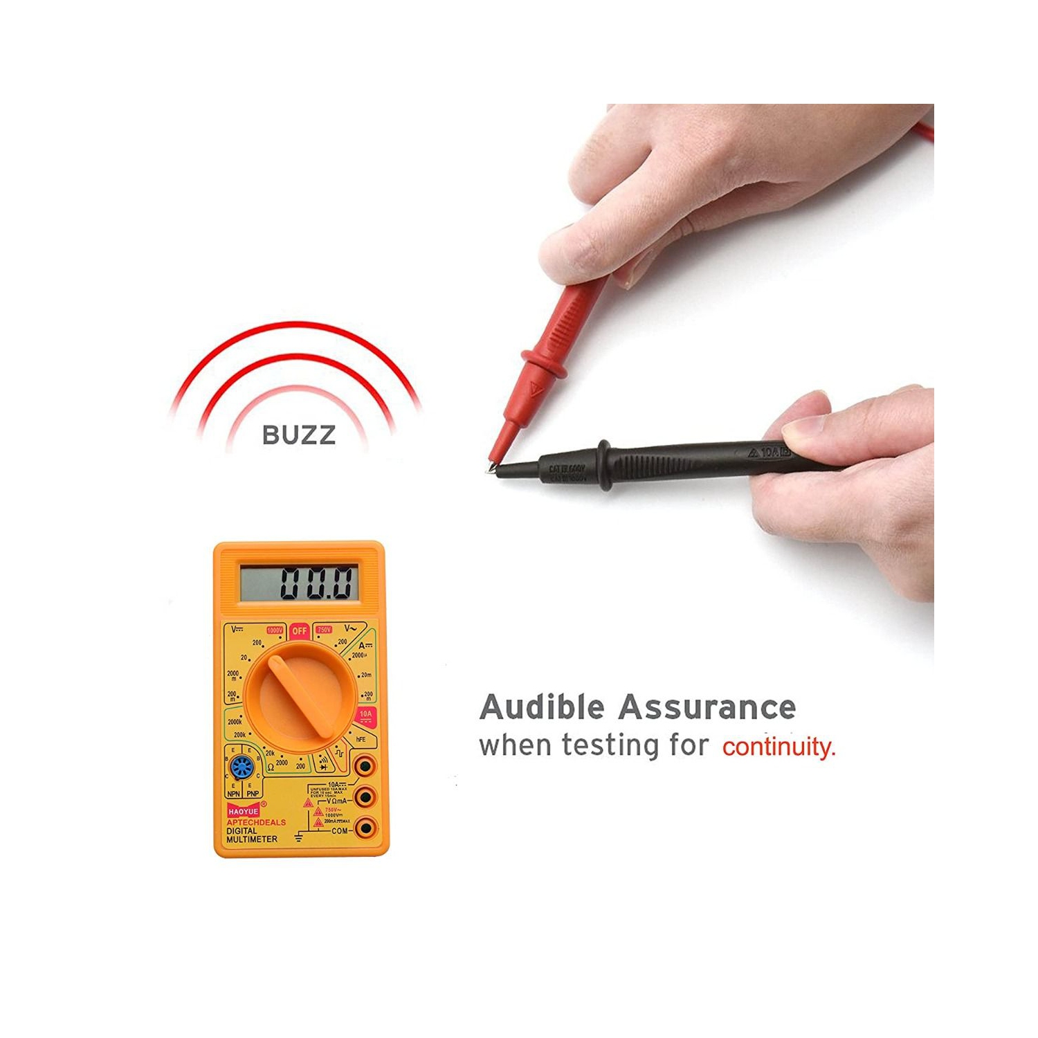 ISTAR Digital Multimeter, TRMS 1999 Counts Auto-Ranging Ohmmeter Voltmeter 1.5v/9v/12v Battery Voltage Tester Measure Voltage Current Resistance